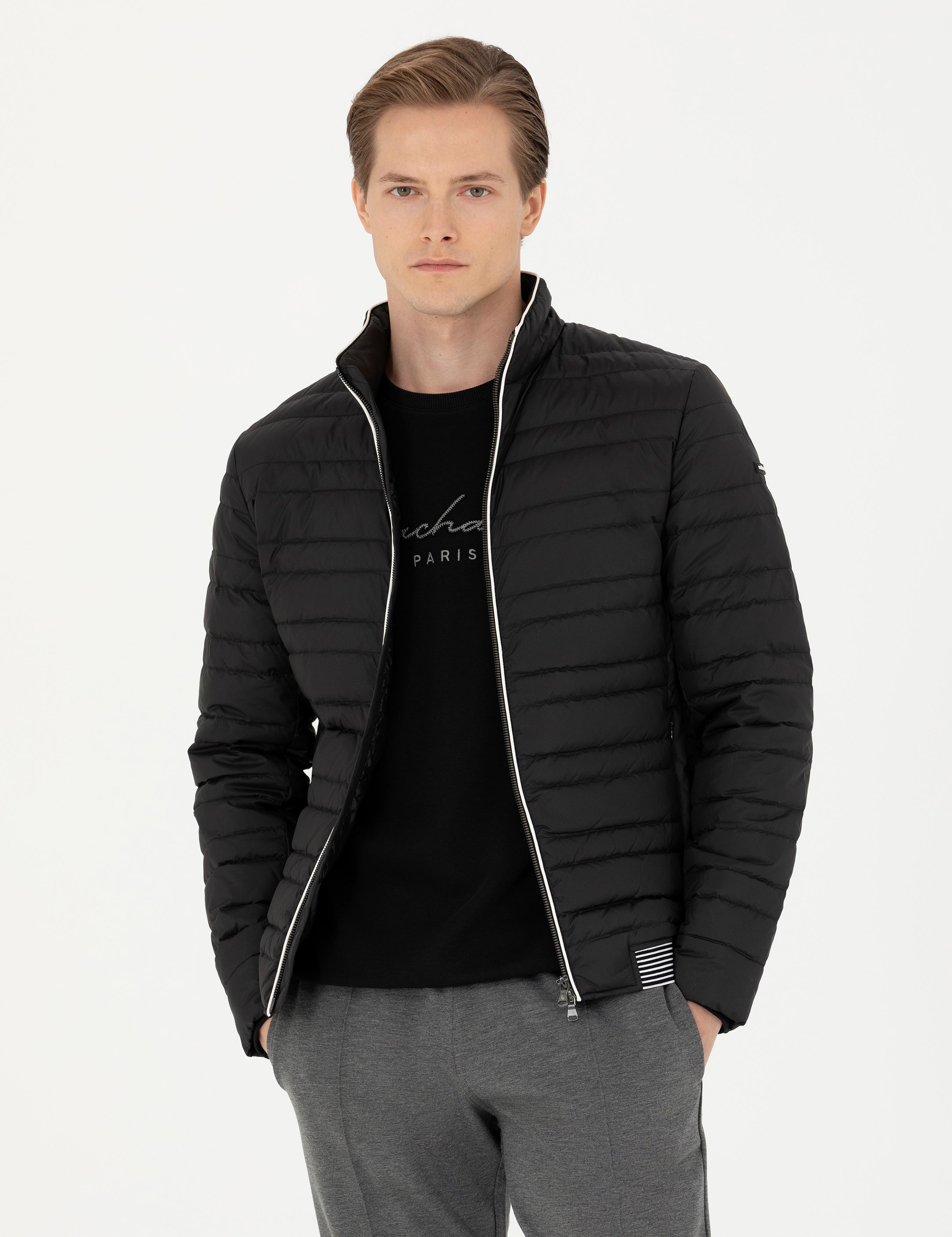Siyah İnce Kapitone Mont - 50273790002