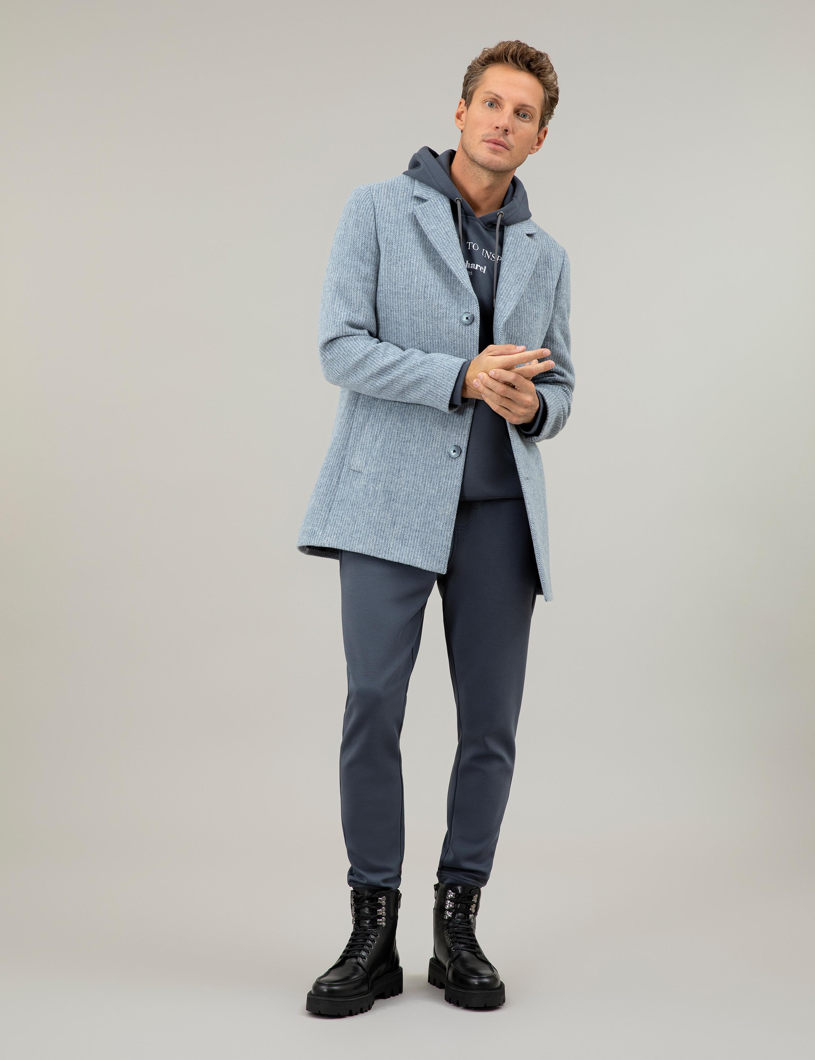 İndigo Yün Karışımlı Ekstra Slim Fit Kaşe Kaban - 50274055045