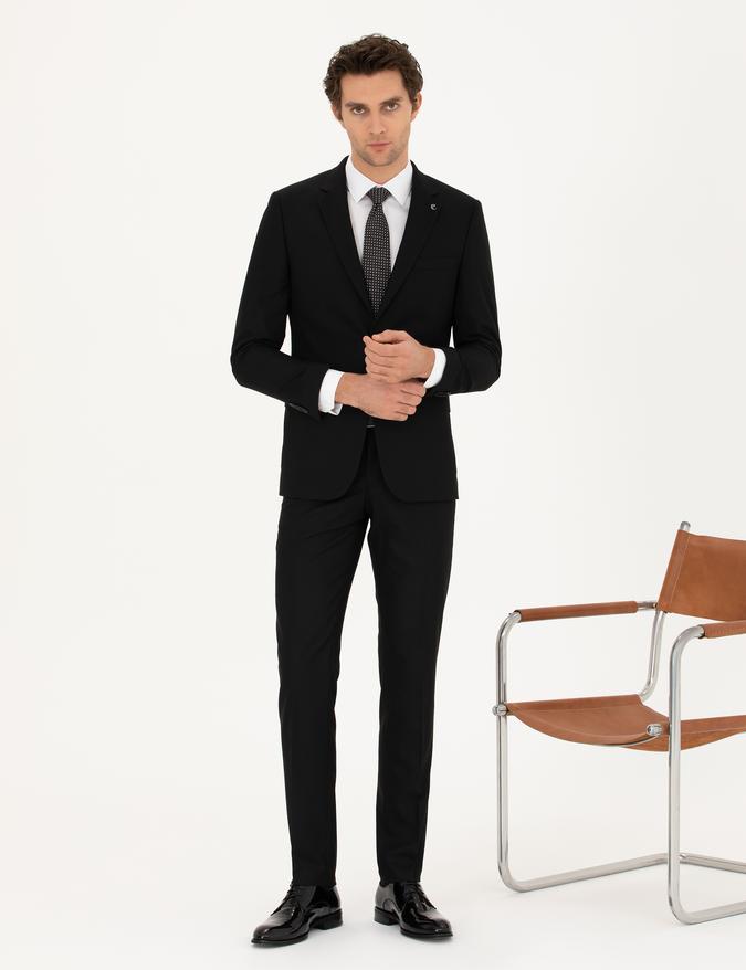 Siyah Slim Fit Takım Elbise