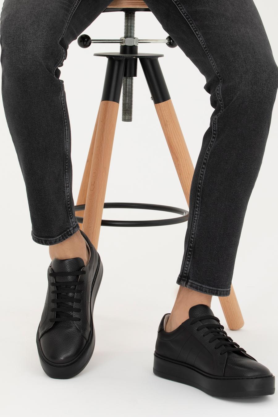 Siyah Eva Taban %100 Deri Casual Ayakkabı - 50287630023