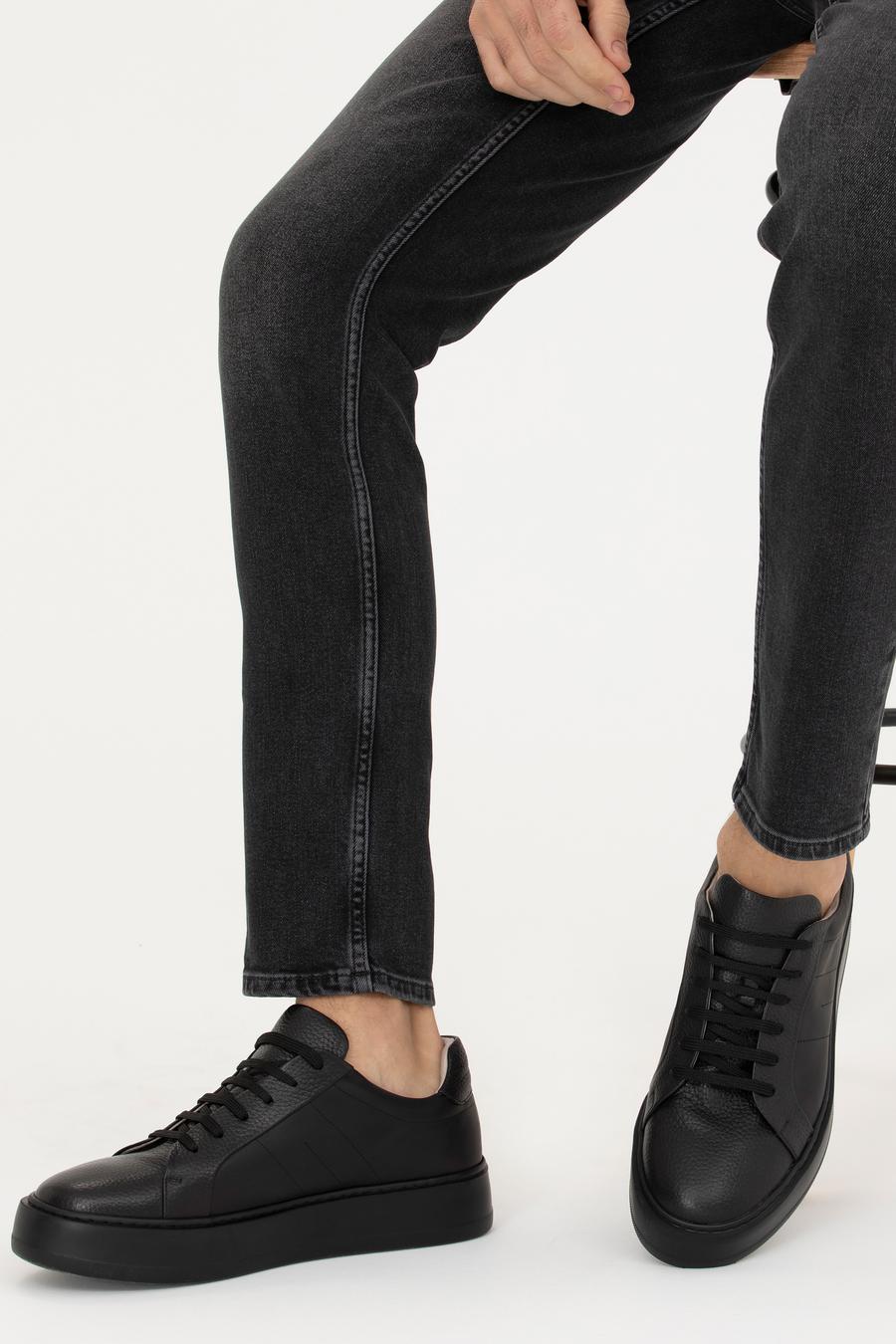 Siyah Eva Taban %100 Deri Casual Ayakkabı - 50287630023