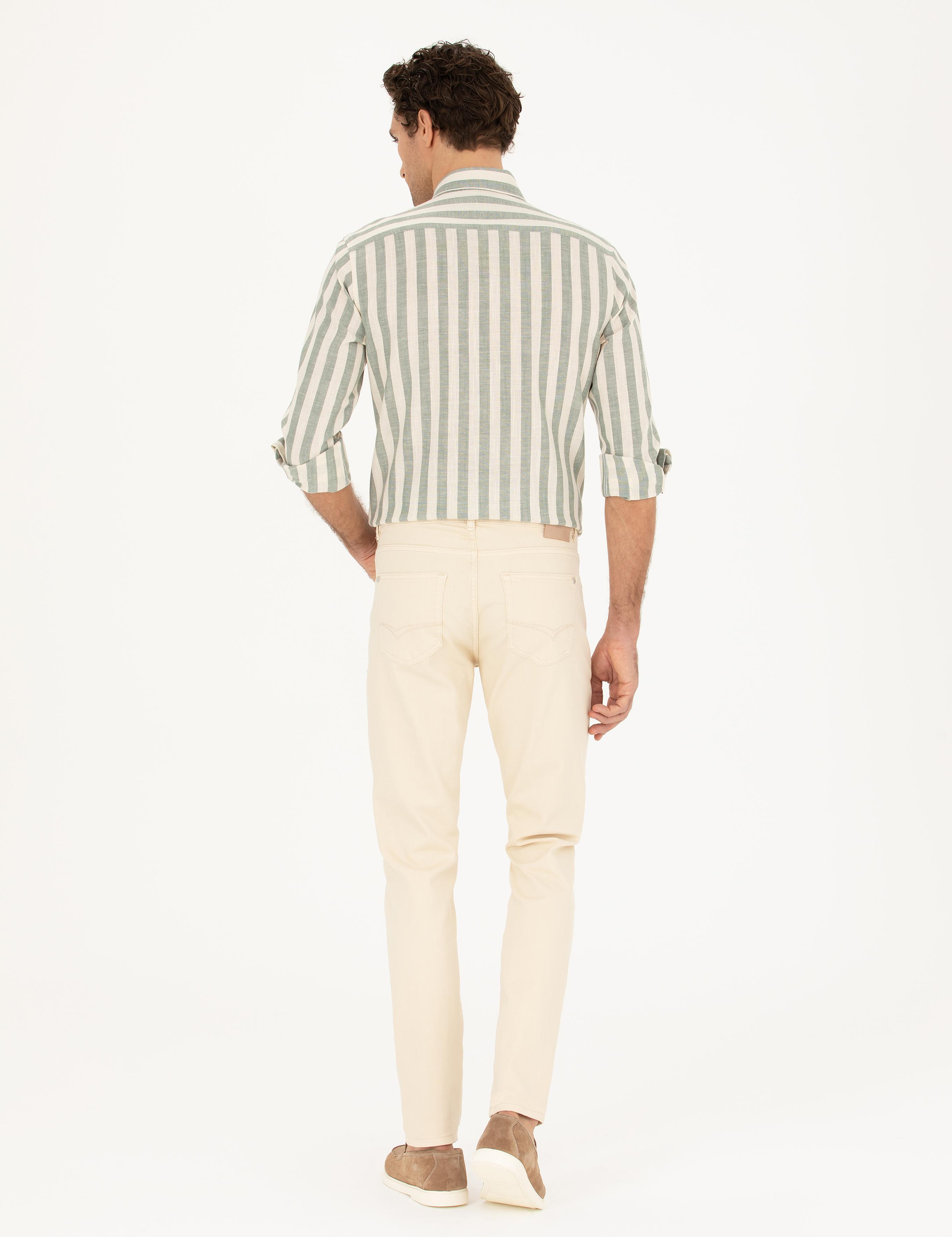 Bej Slim Fit Pamuk Karışımlı Jean Pantolon - 50284453107