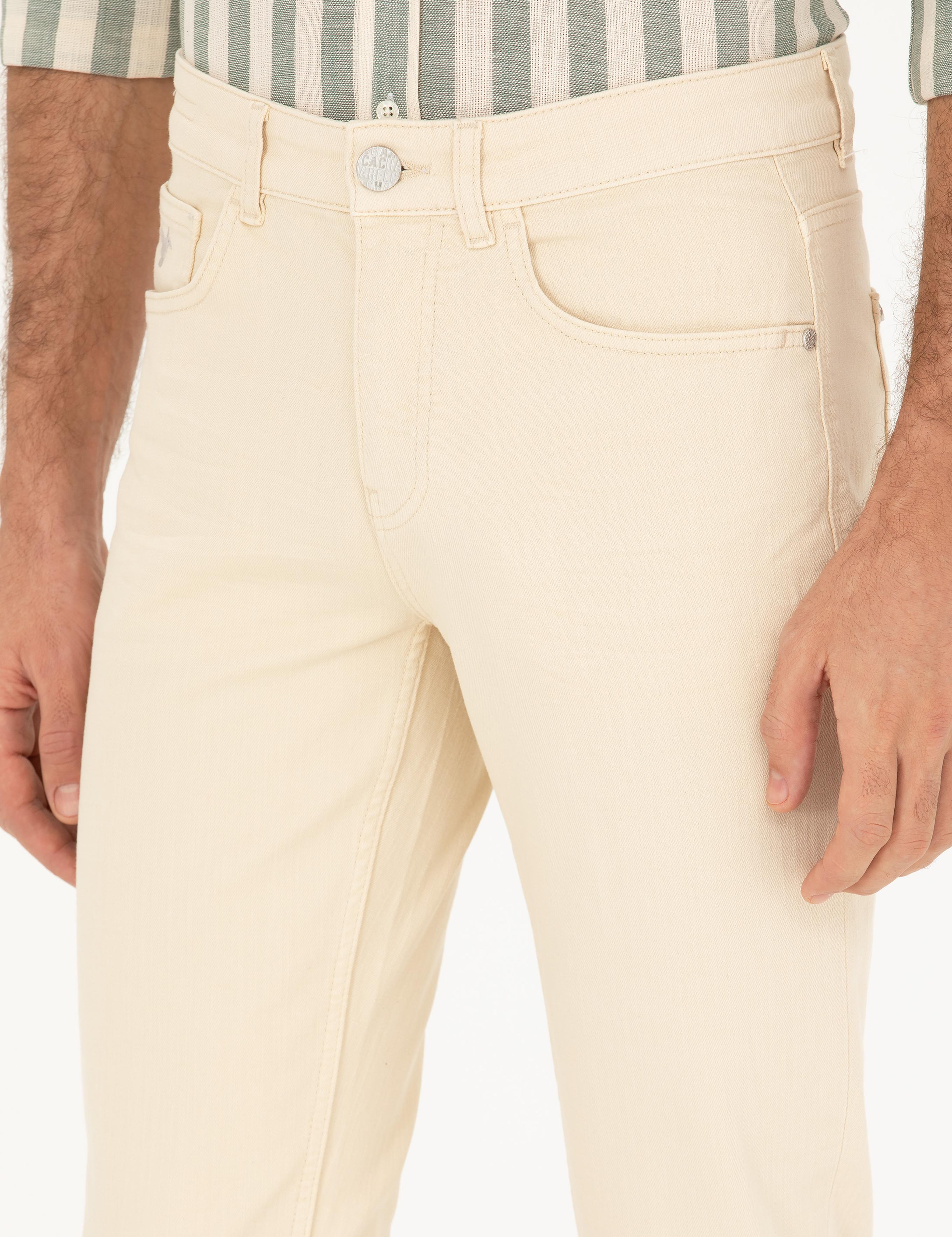 Bej Slim Fit Pamuk Karışımlı Jean Pantolon - 50284453107
