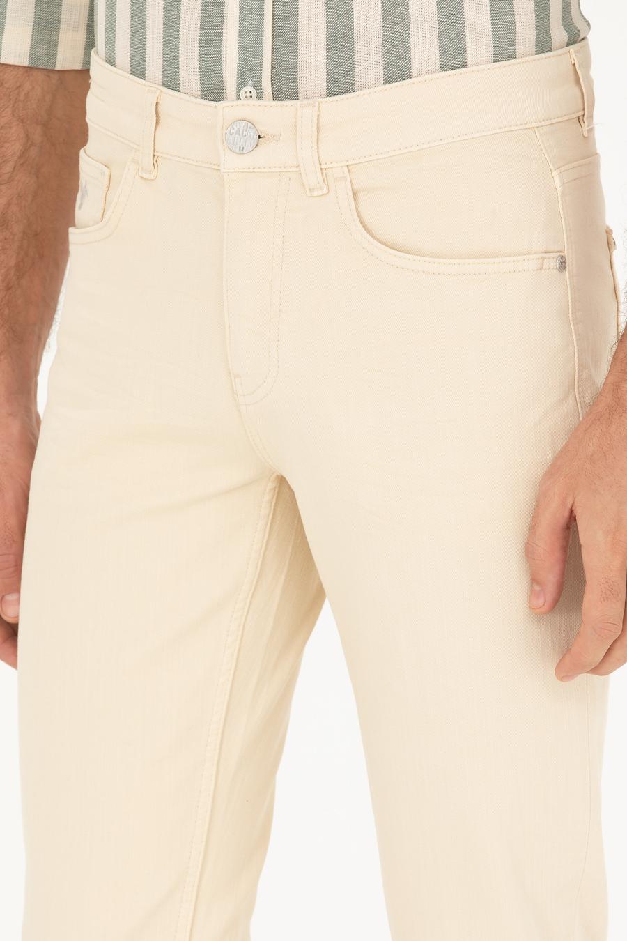 Bej Slim Fit Pamuk Karışımlı Jean Pantolon - 50284453107