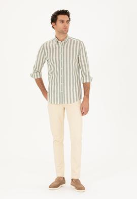 Bej Slim Fit Pamuk Karışımlı Jean Pantolon