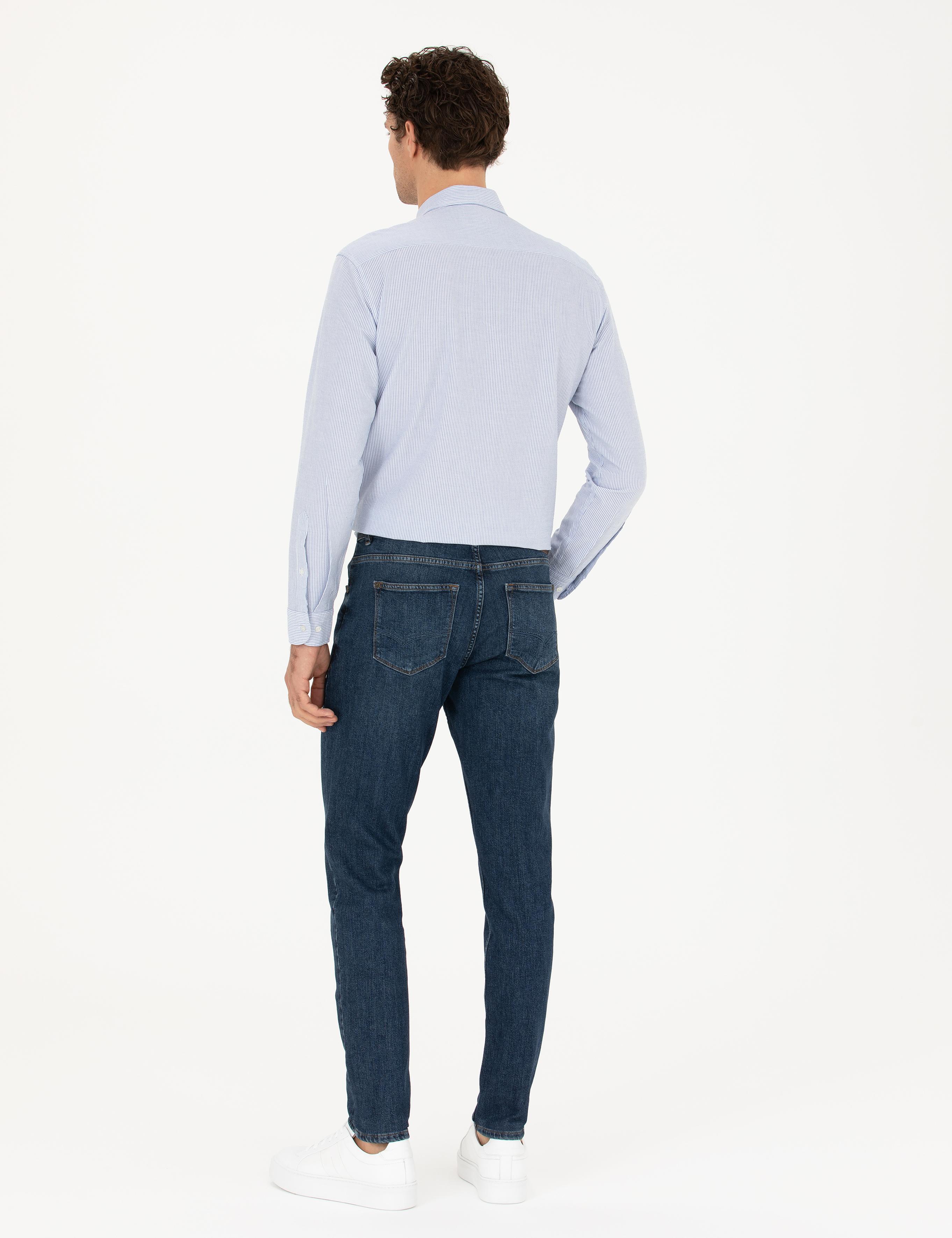 Koyu Mavi Slim Fit Pamuk Karışımlı Jean Pantolon - 50284455062