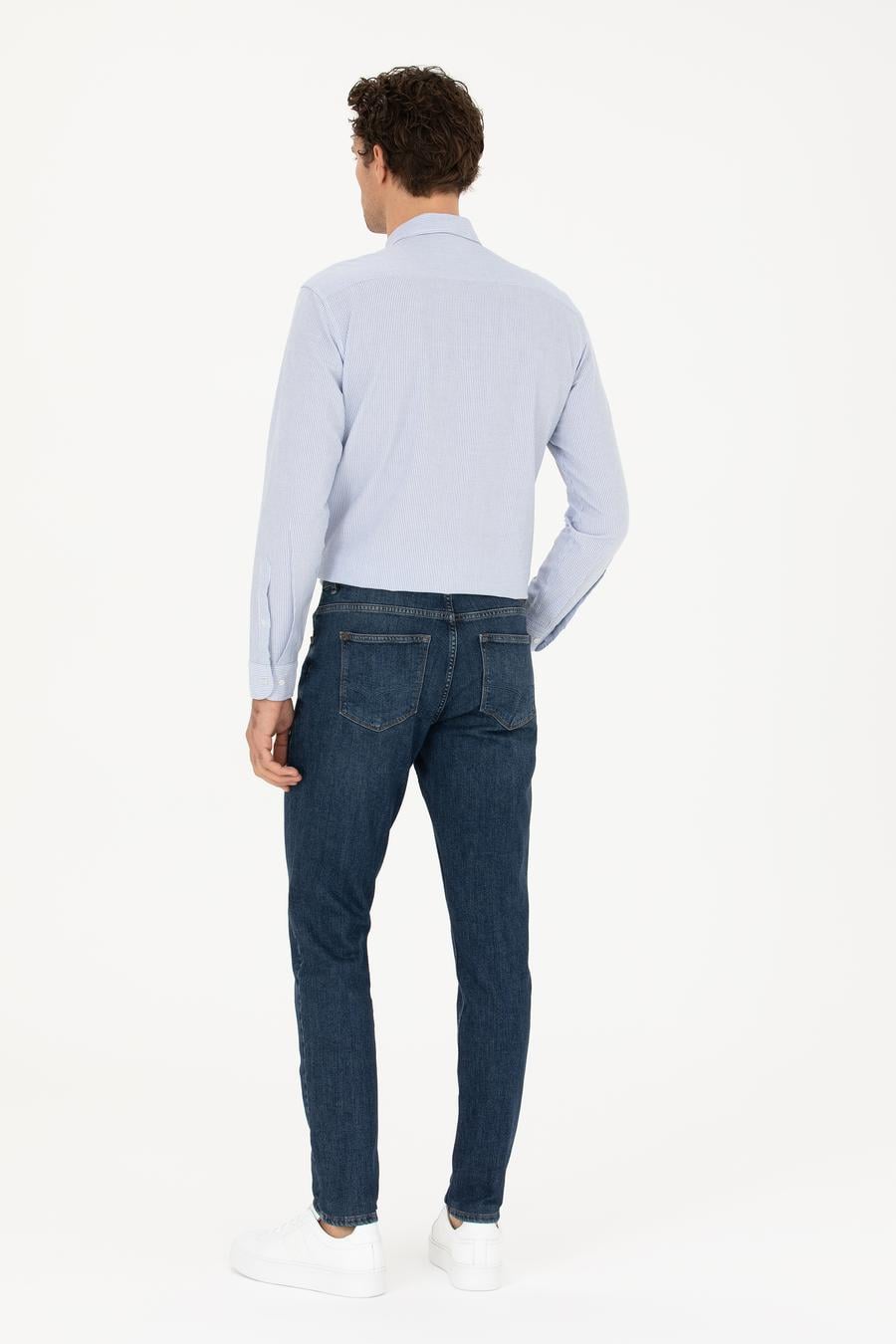 Koyu Mavi Slim Fit Pamuk Karışımlı Jean Pantolon - 50284455062
