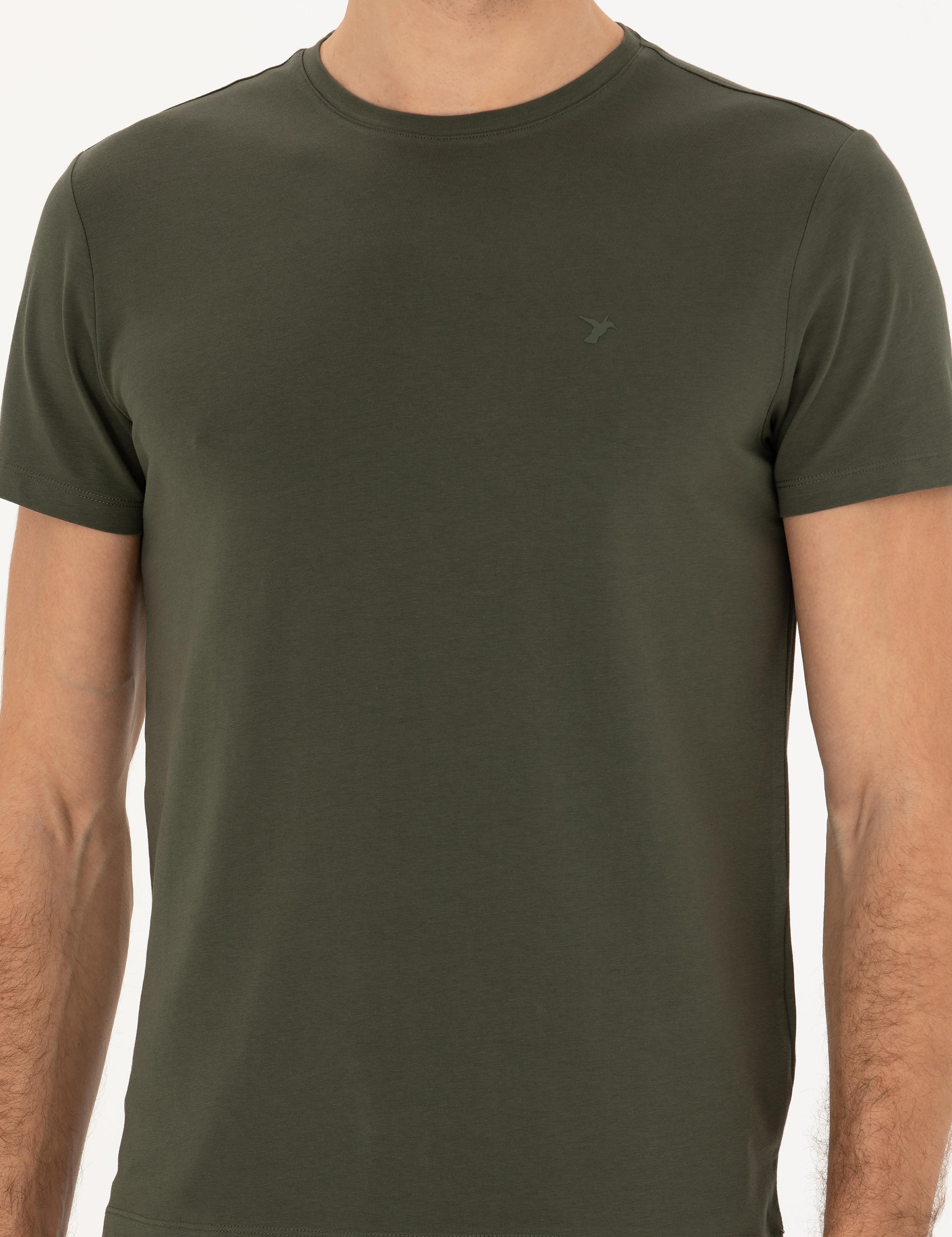 Haki Slim Fit Bisiklet Yaka T-shirt - 50284773025