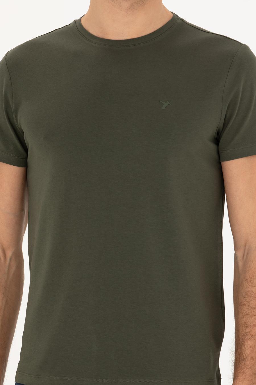 Haki Slim Fit Bisiklet Yaka T-shirt - 50284773025