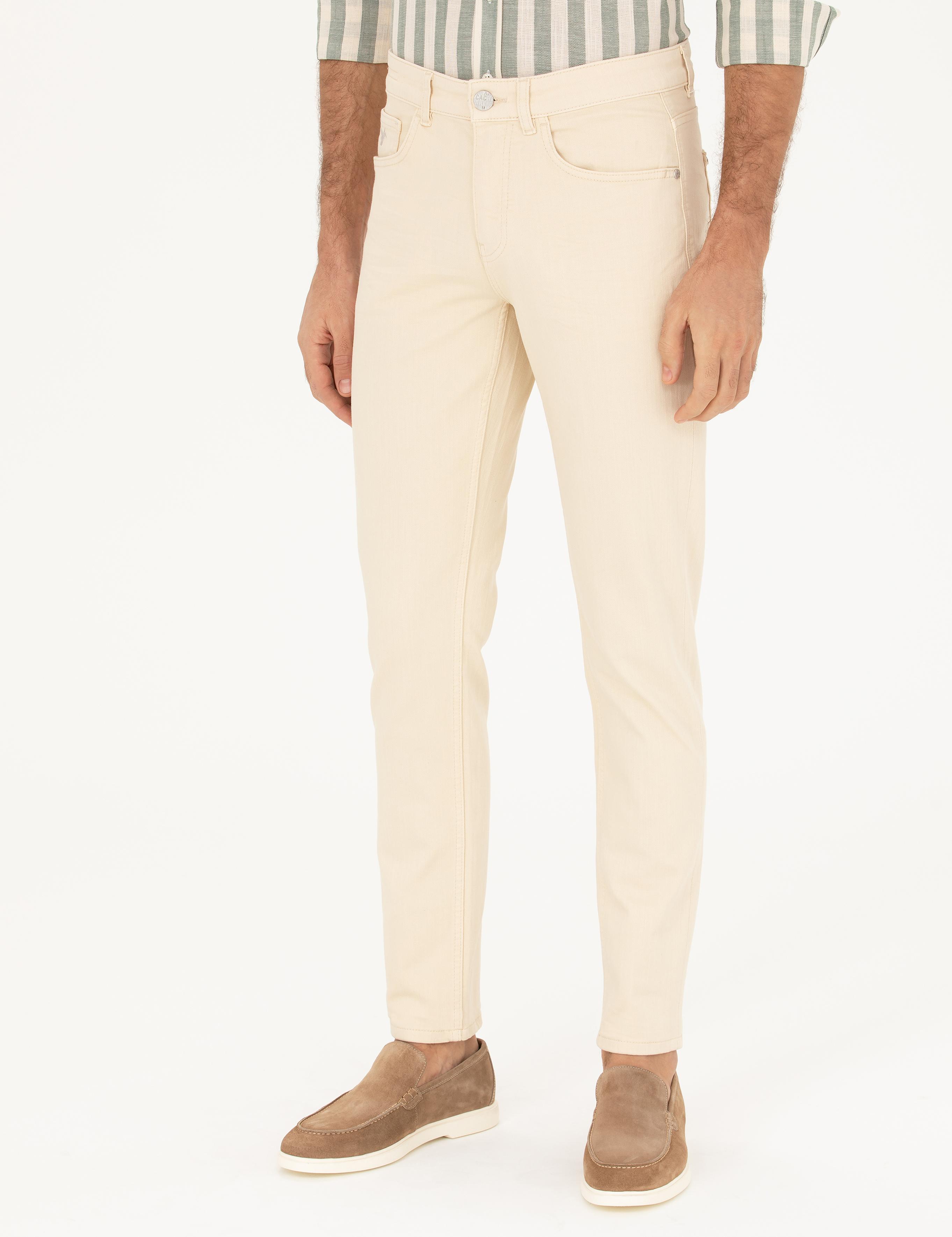 Bej Slim Fit Pamuk Karışımlı Jean Pantolon - 50284453107