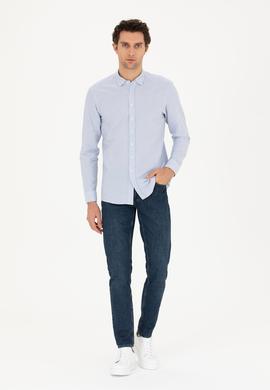 Koyu Mavi Slim Fit Pamuk Karışımlı Jean Pantolon