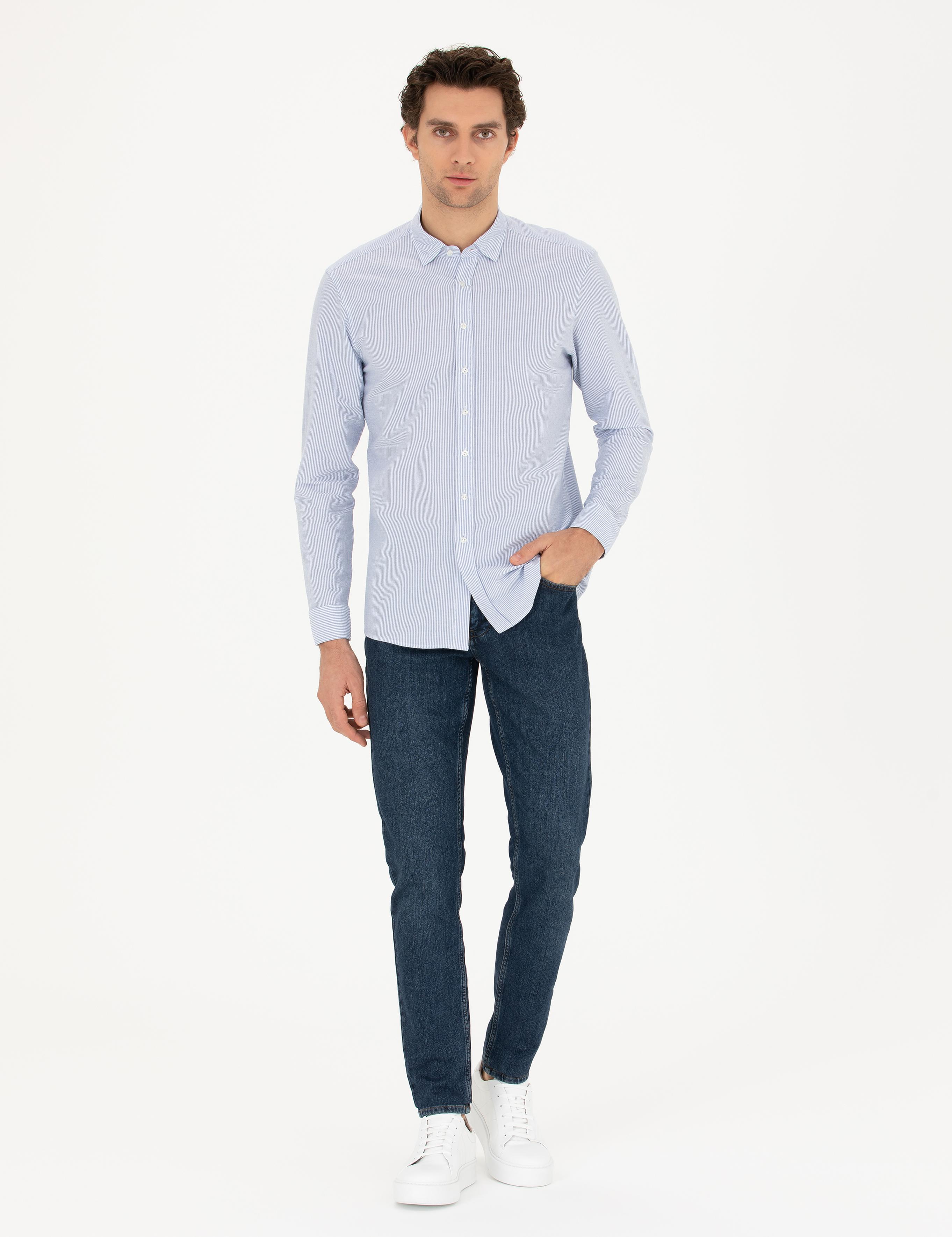Koyu Mavi Slim Fit Pamuk Karışımlı Jean Pantolon - 50284455062