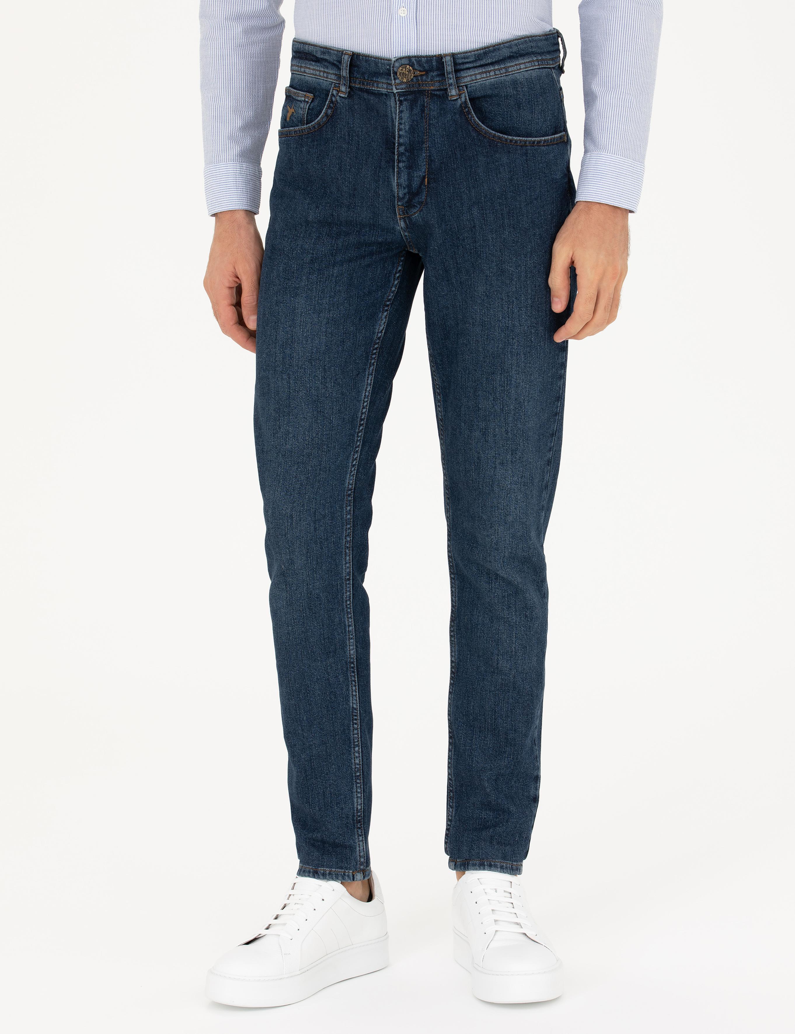 Koyu Mavi Slim Fit Pamuk Karışımlı Jean Pantolon - 50284455062