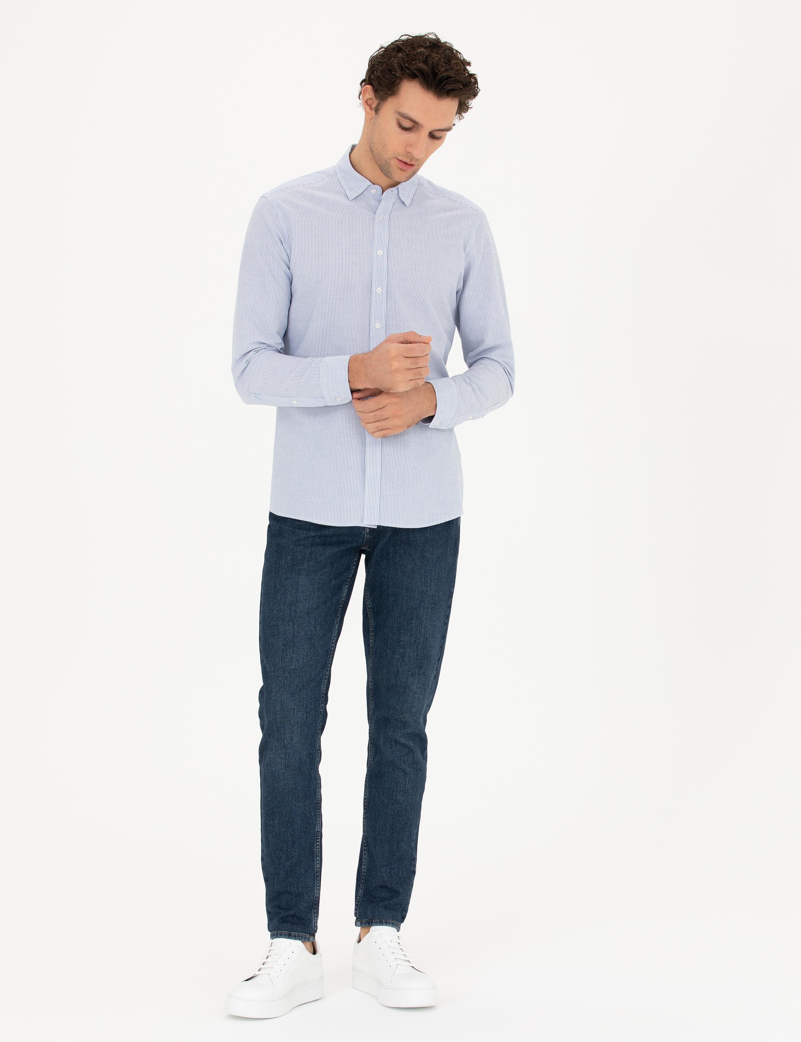 Koyu Mavi Slim Fit Pamuk Karışımlı Jean Pantolon - 50284455062