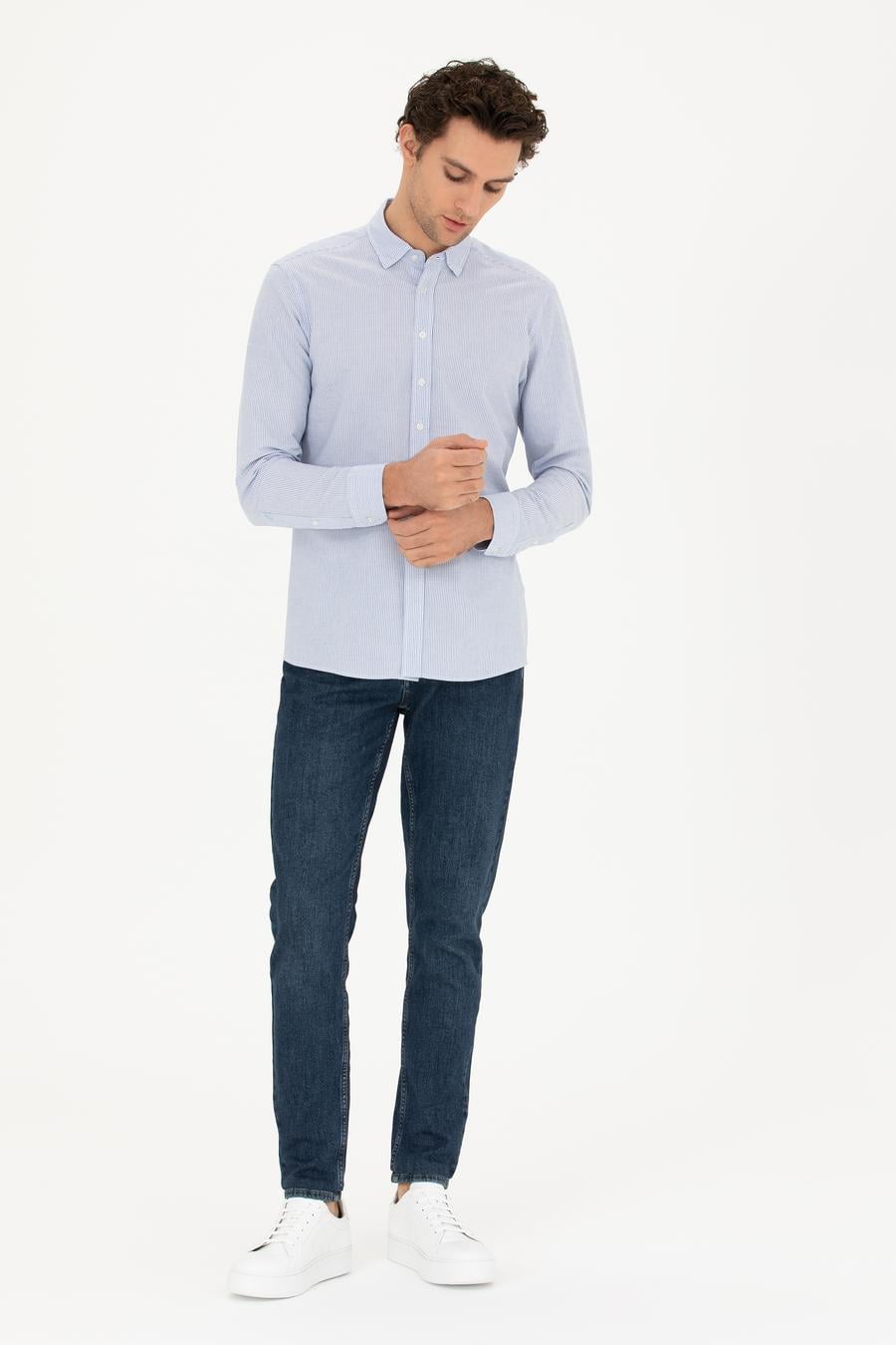 Koyu Mavi Slim Fit Pamuk Karışımlı Jean Pantolon - 50284455062