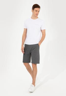 Gri Melanj Comfort Fit Örme Şort
