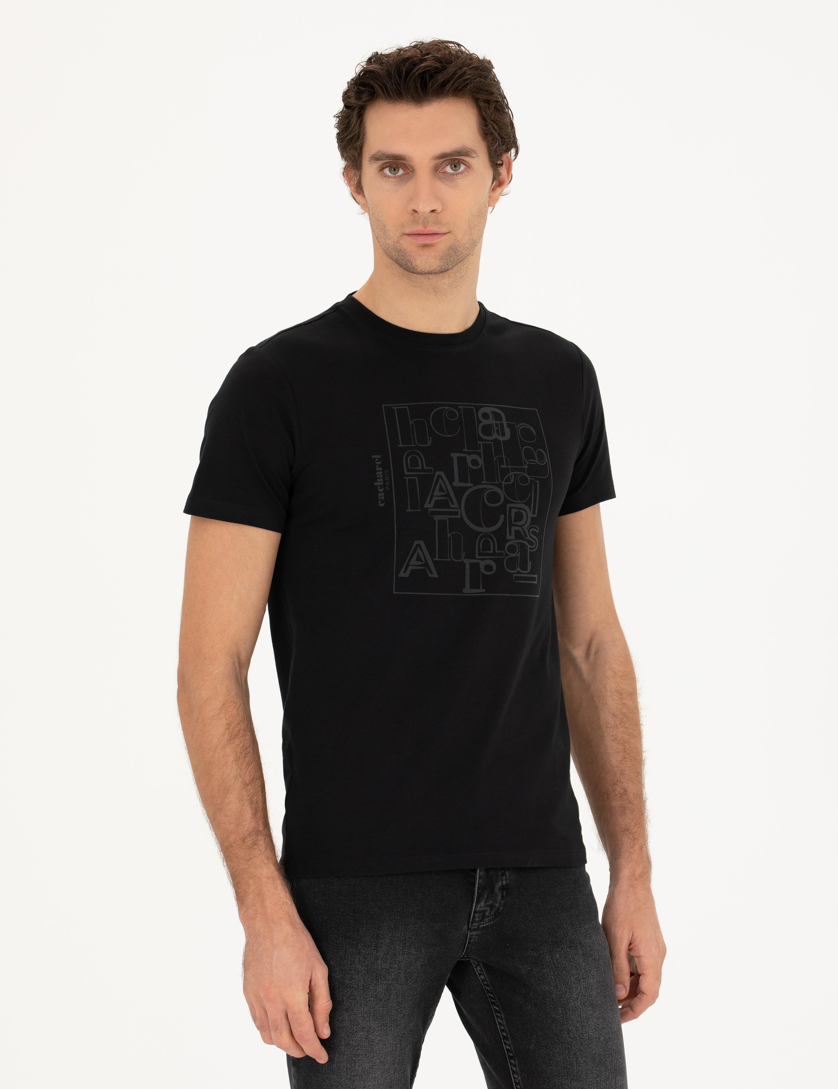 Siyah Slim Fit Bisiklet Yaka T-shirt - 50284843036