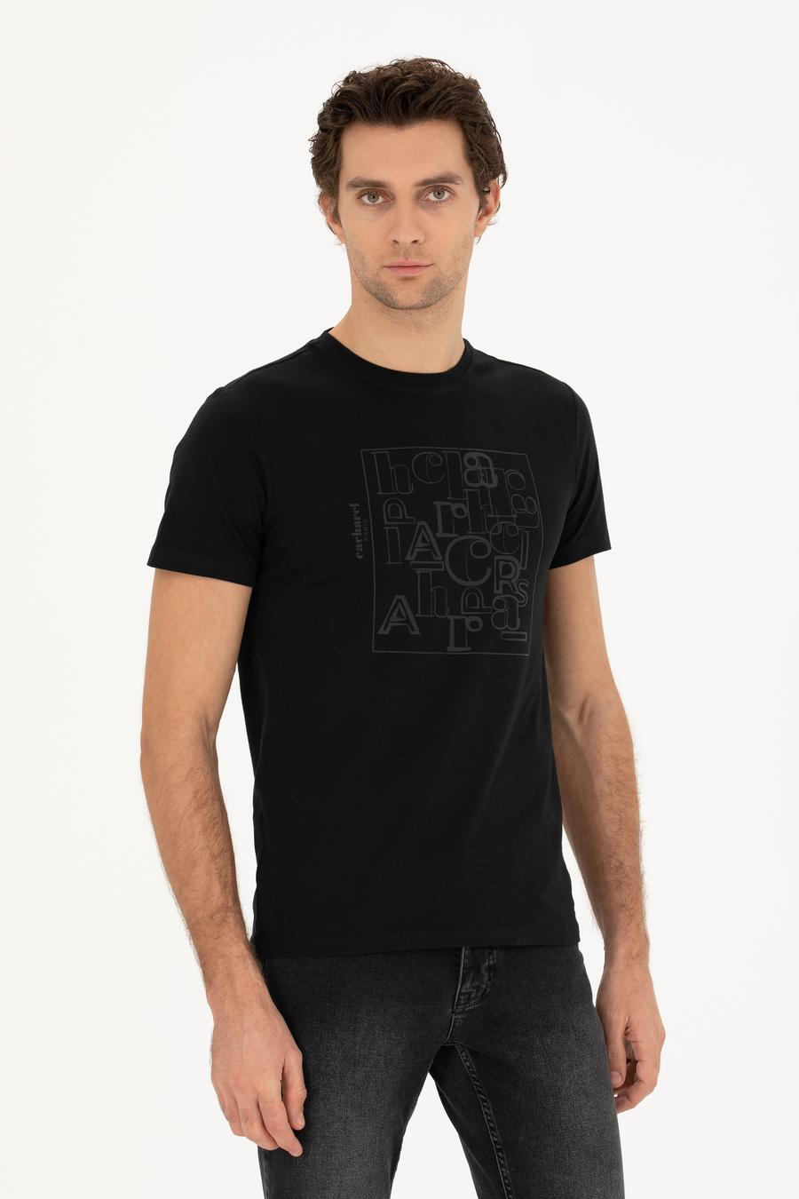 Siyah Slim Fit Bisiklet Yaka T-shirt - 50284843036