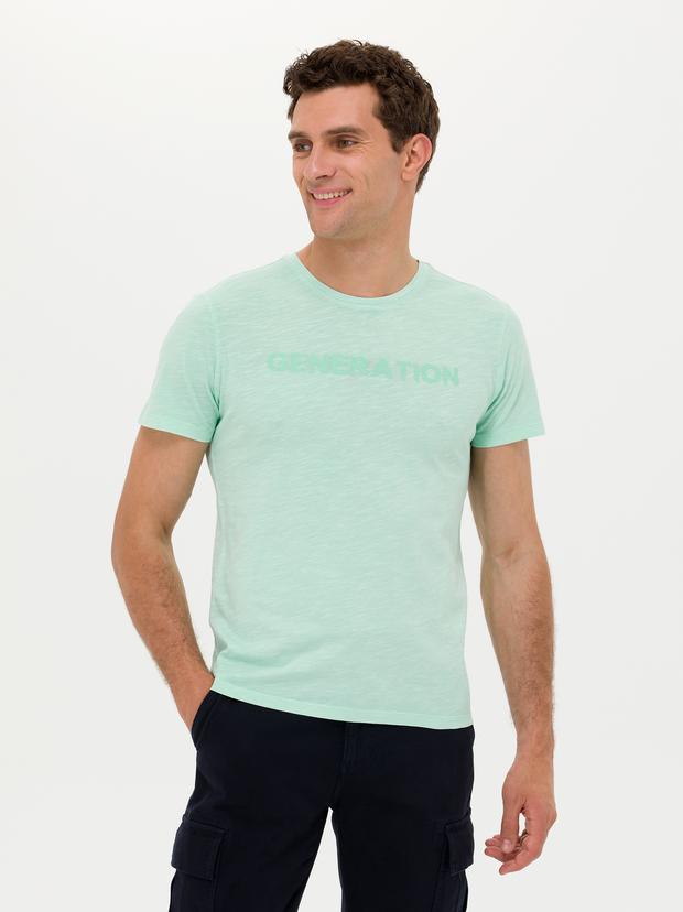 YESIL Slim Fit Bisiklet Yaka T-Shirt
