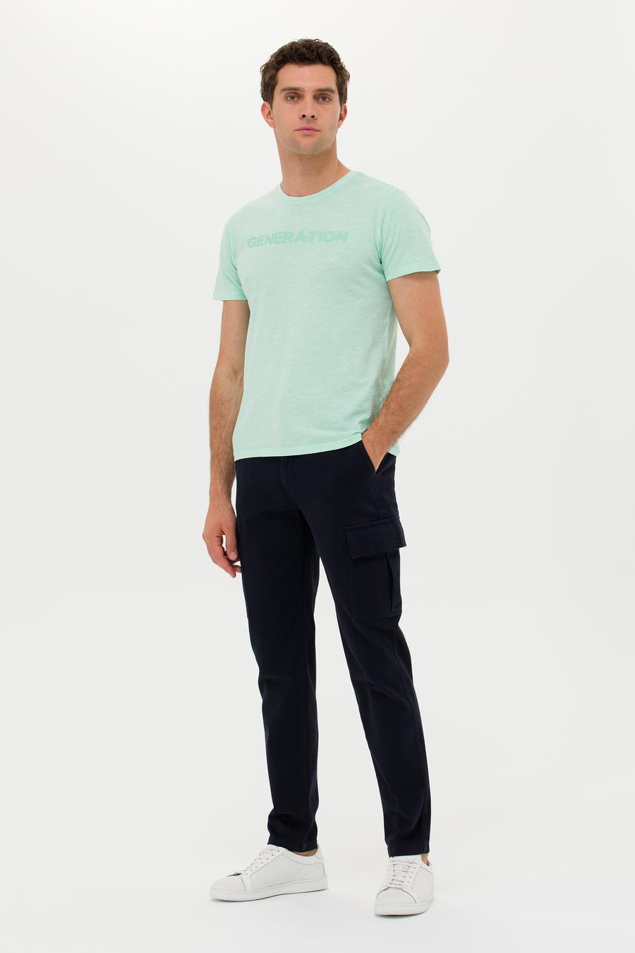 YESIL Slim Fit Bisiklet Yaka T-Shirt - 50266613071