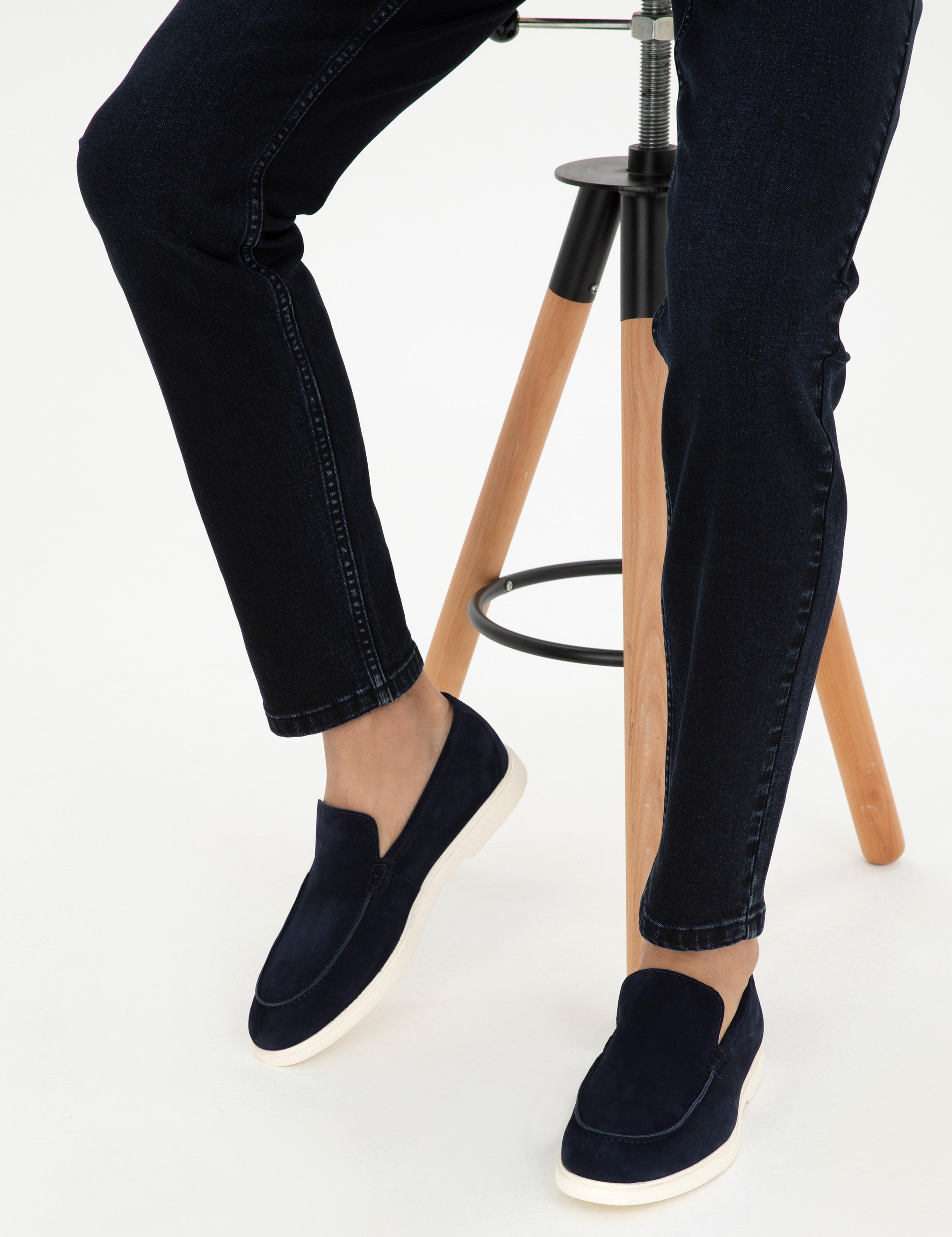 Lacivert Eva Taban %100 Deri Loafer Ayakkabı - 50287554037