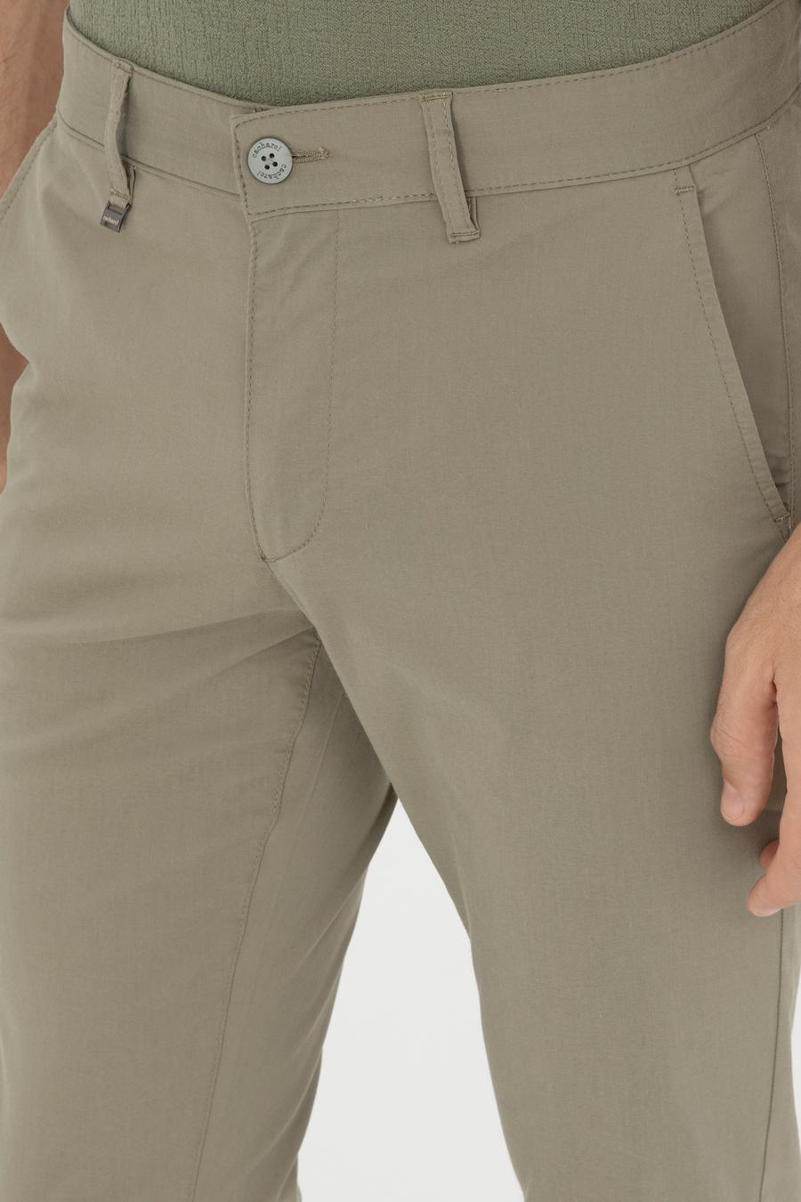 Yeşil Slim Fit Pamuk Karışımlı Kanvas Pantolon - 50285616108