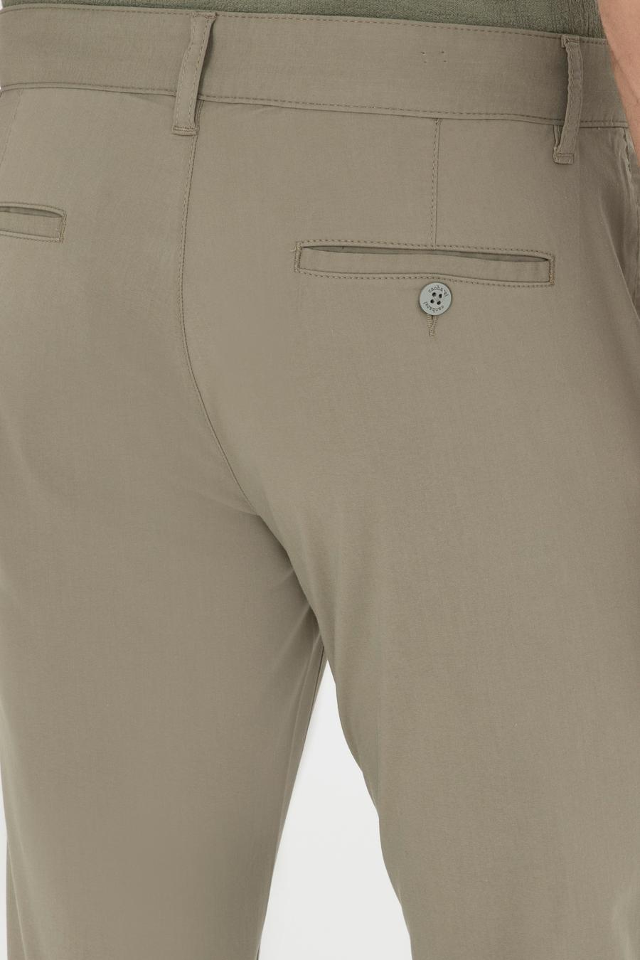 Yeşil Slim Fit Pamuk Karışımlı Kanvas Pantolon - 50285616108