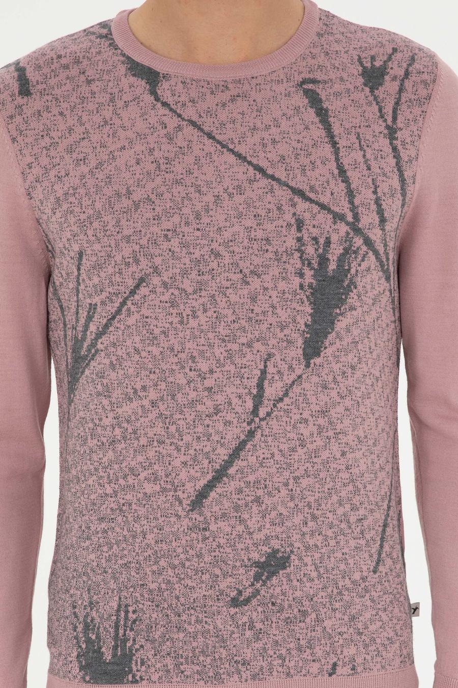 Pudra Slim Fit Yün Karışımlı Bisiklet Yaka Triko Kazak - 50271653091