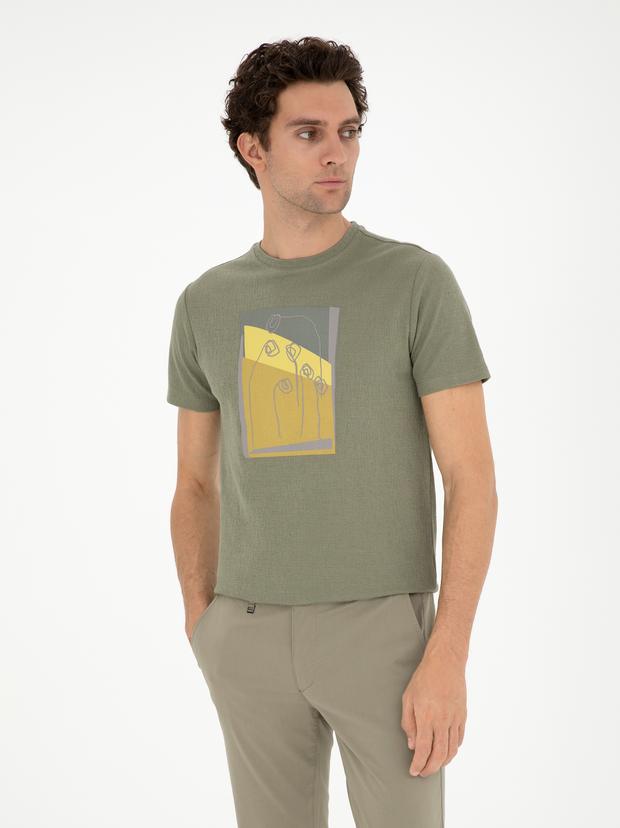 Haki Slim Fit Bisiklet Yaka T-shirt