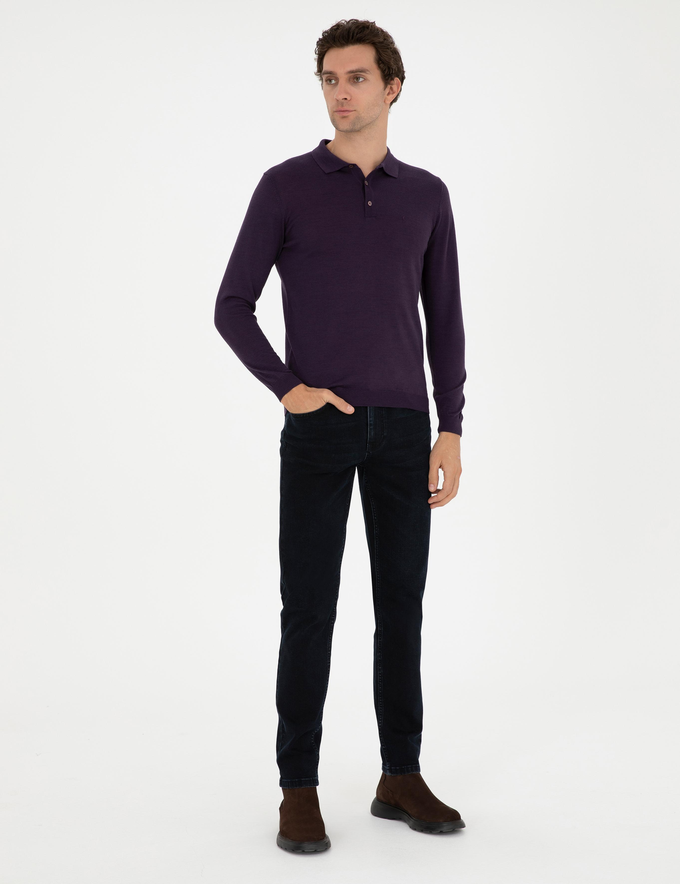 Mor Slim Fit Basic Kazak - 50255613041