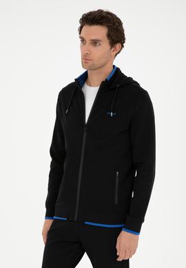 Siyah Regular Fit Kapüşonlu Sweatshirt