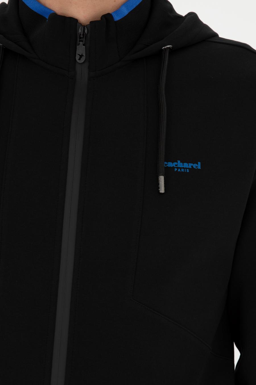 Siyah Regular Fit Kapüşonlu Sweatshirt - 50284611002