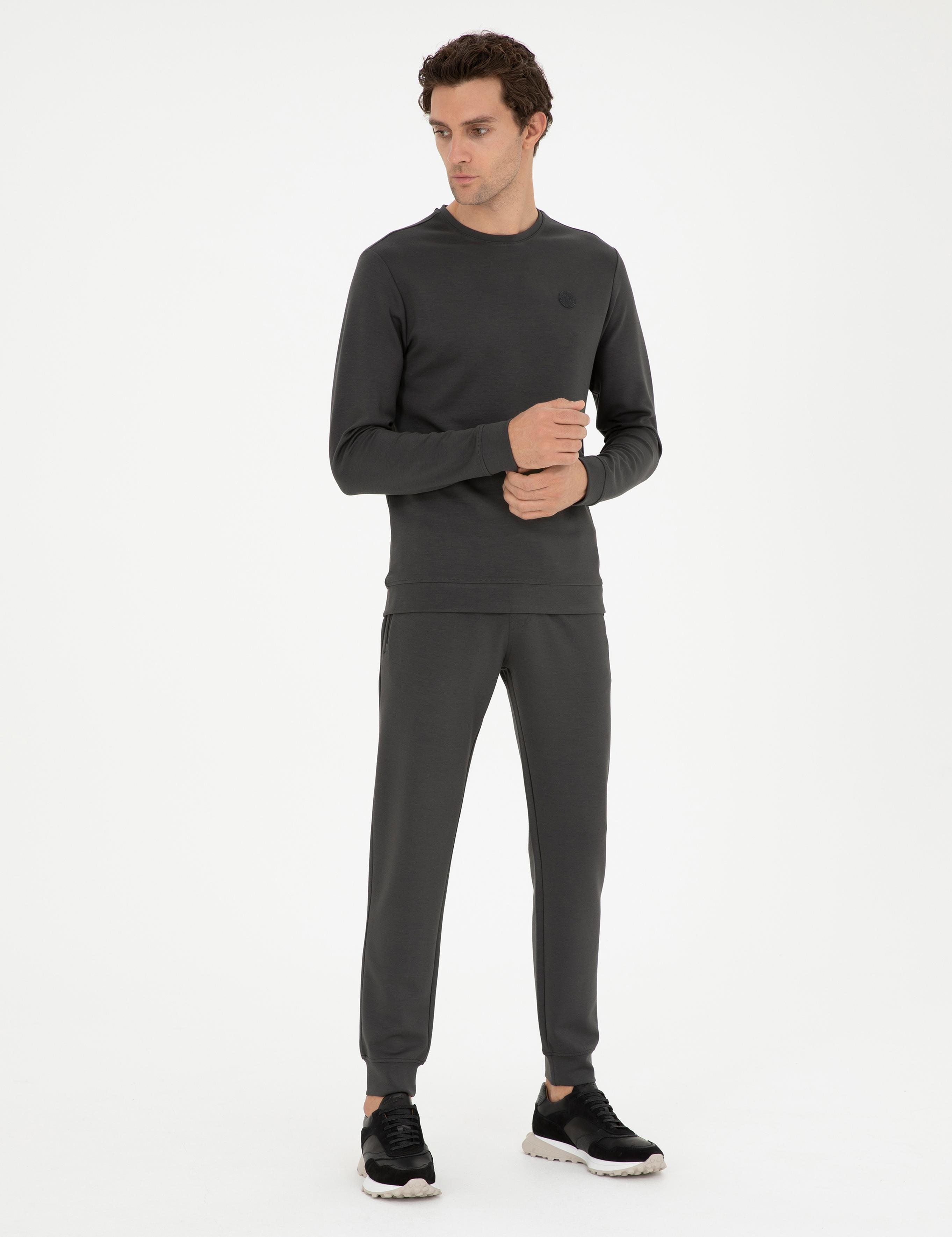 Antrasit Regular Fit Bisiklet Yaka Sweatshirt - 50284622114