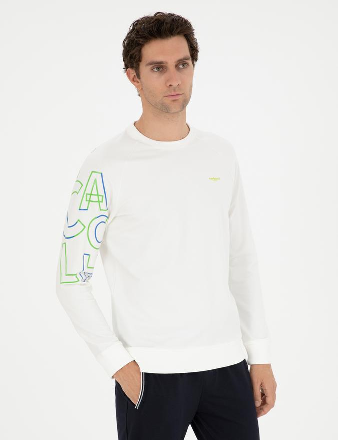 Beyaz Regular Fit Sweatshirt