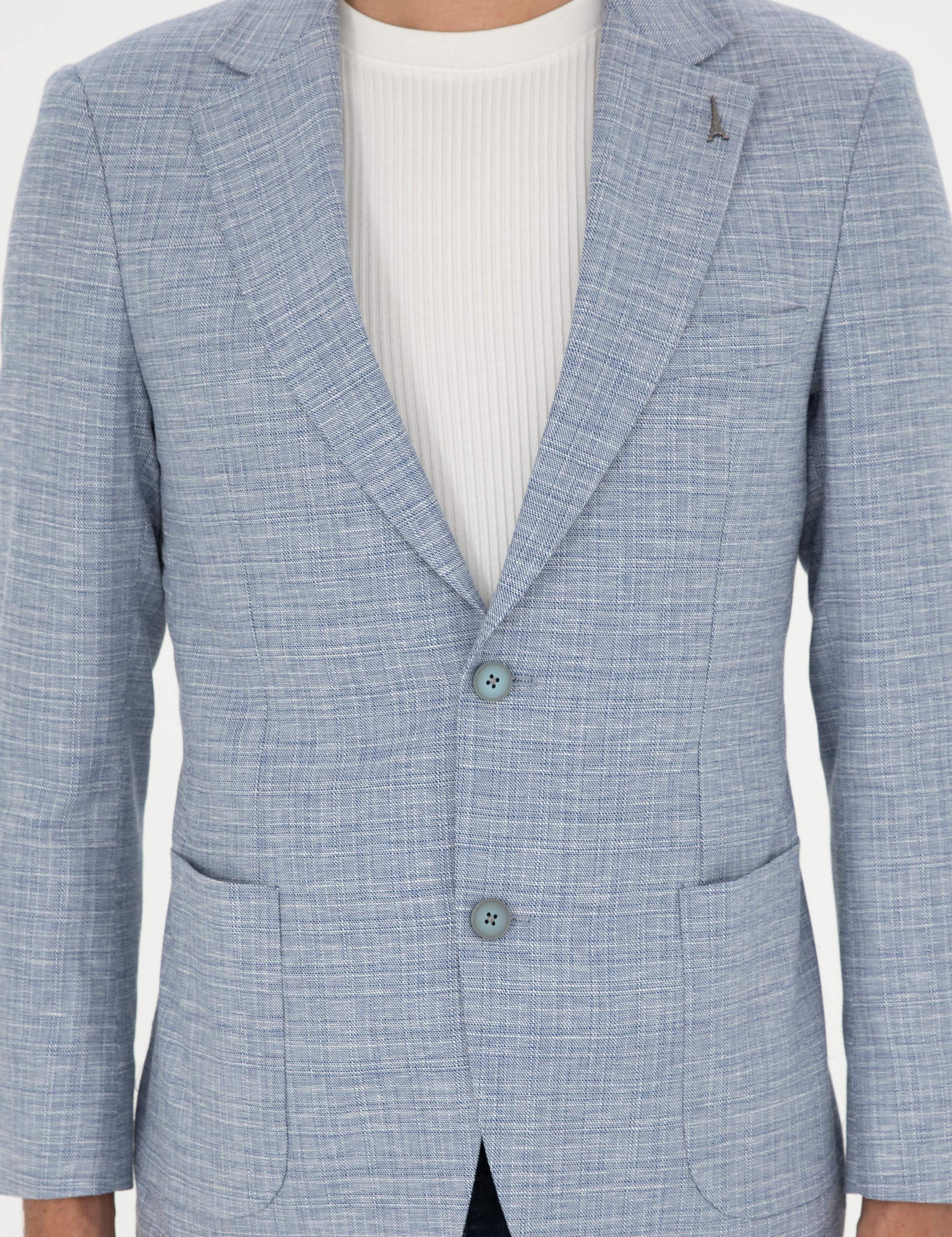 Mavi Slim Fit Keten Karışımlı Spor Ceket - 50293943014