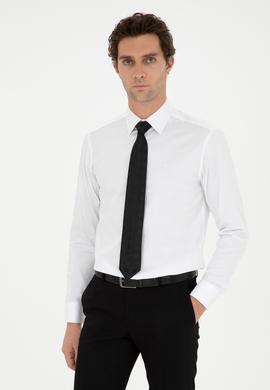 Beyaz Modern Fit Uzun Kollu Basic Gömlek