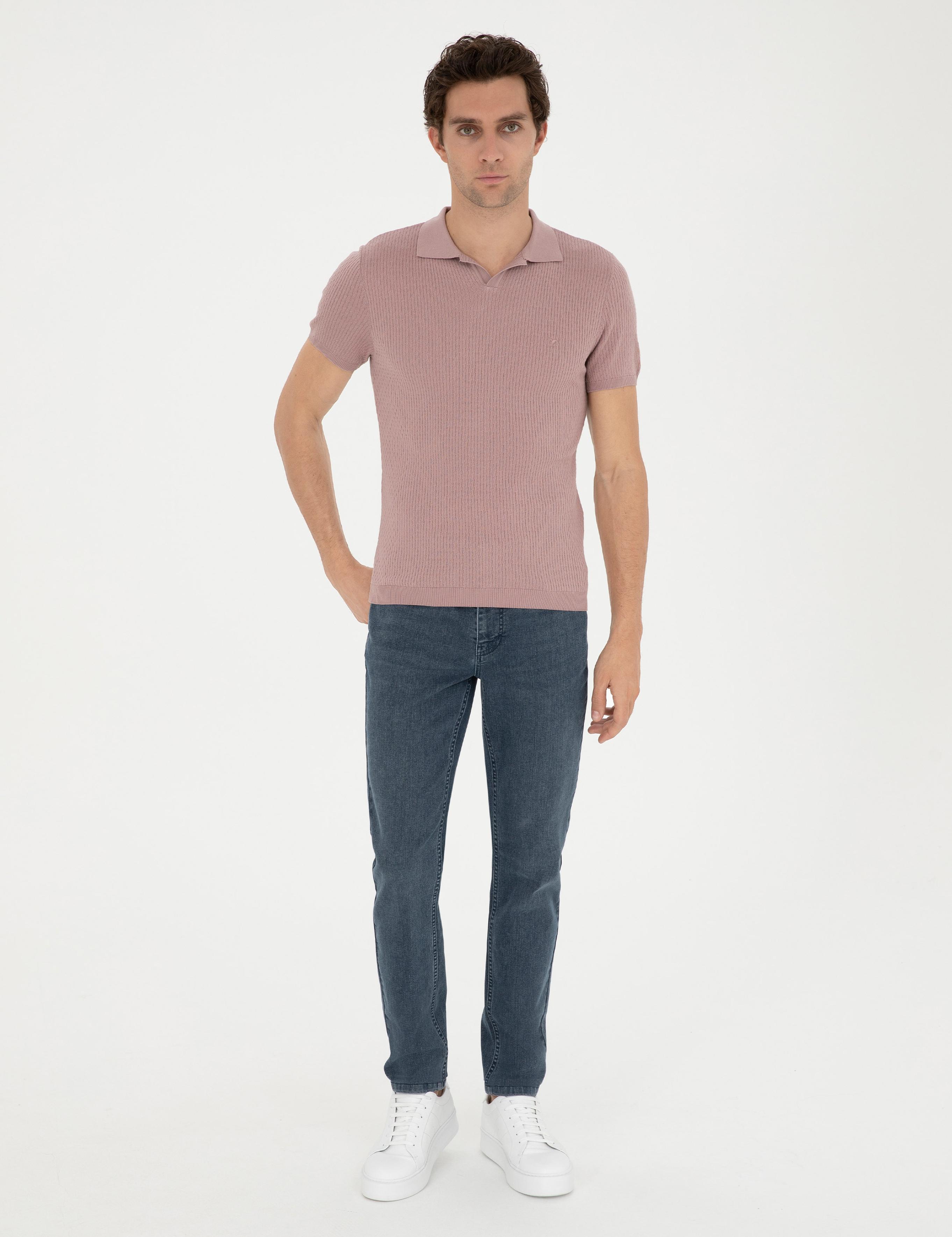 Pembe Slim Fit Polo Yaka Triko T-Shirt - 50285361010
