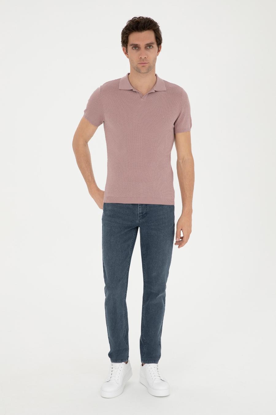 Pembe Slim Fit Polo Yaka Triko T-Shirt - 50285361010