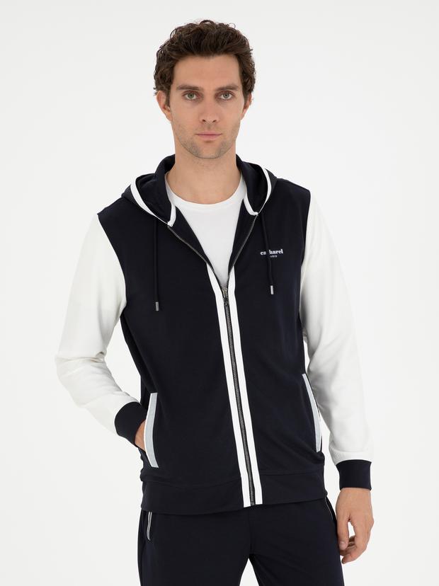 Lacivert Regular Fit Kapüşonlu Sweatshirt