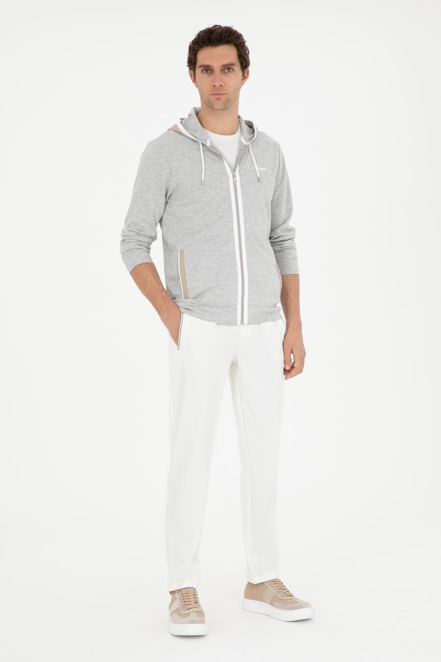 Gri Melanj Regular Fit Kapüşonu Sweatshirt - 50284600009