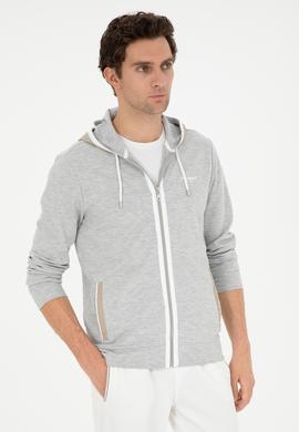 Gri Melanj Regular Fit Kapüşonu Sweatshirt