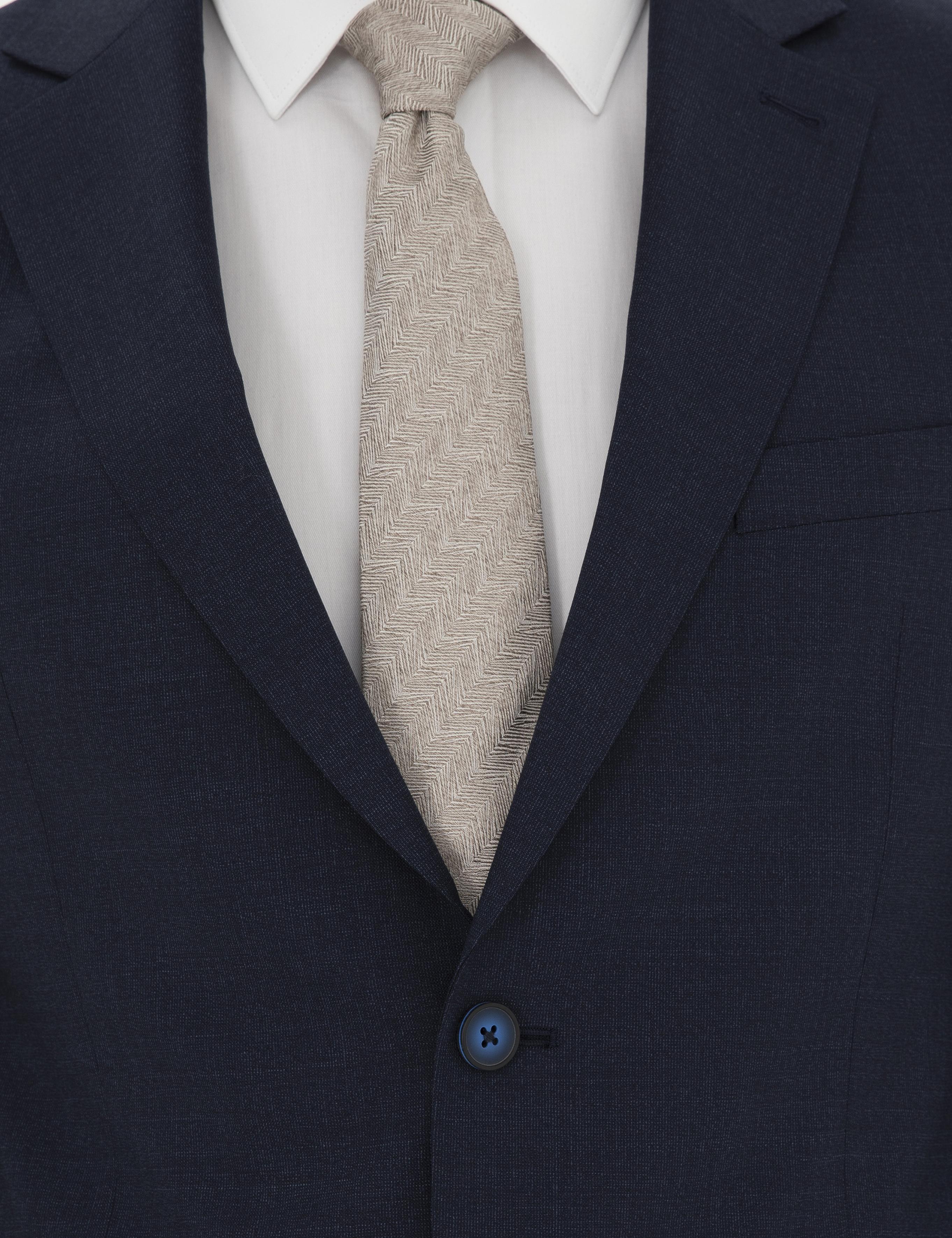 Lacivert Slim Fit %100 Yün Mikro Desenli Takım Elbise - 50285134023