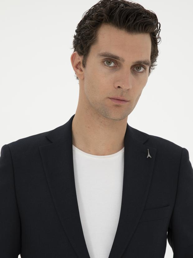 Lacivert Slim Fit Blazer Ceket