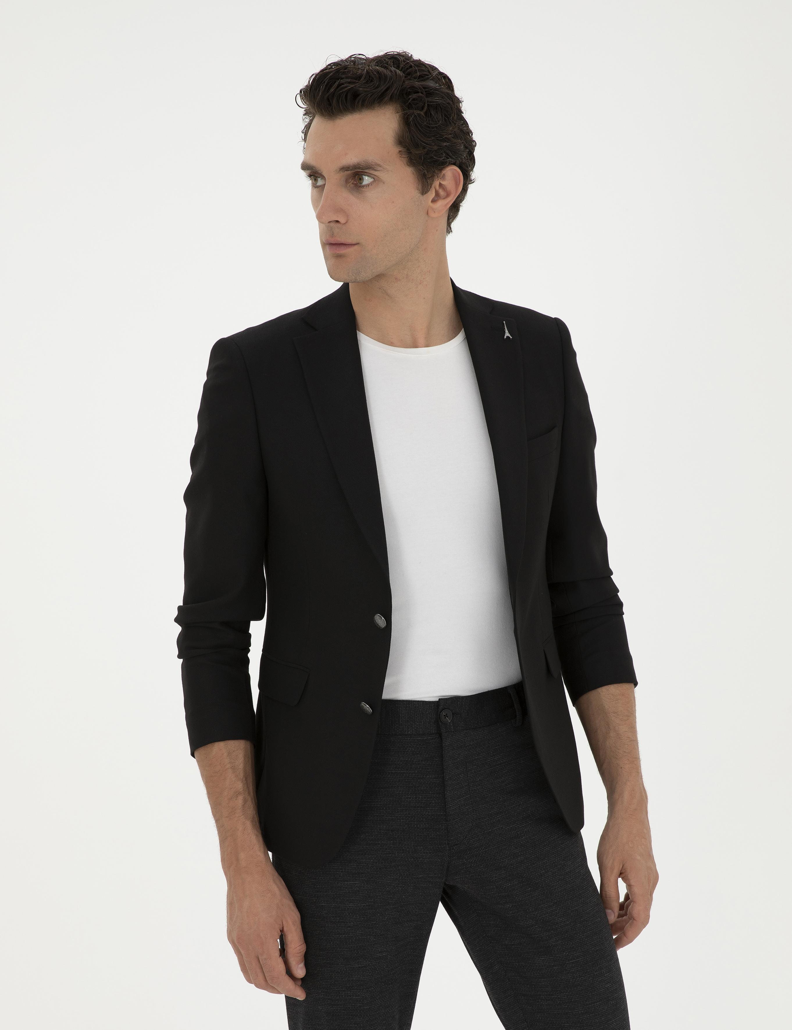Siyah Slim Fit Blazer Ceket - 50293944056