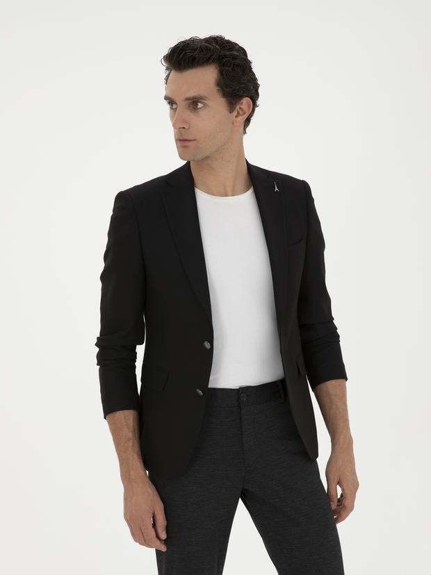 Siyah Slim Fit Blazer Ceket
