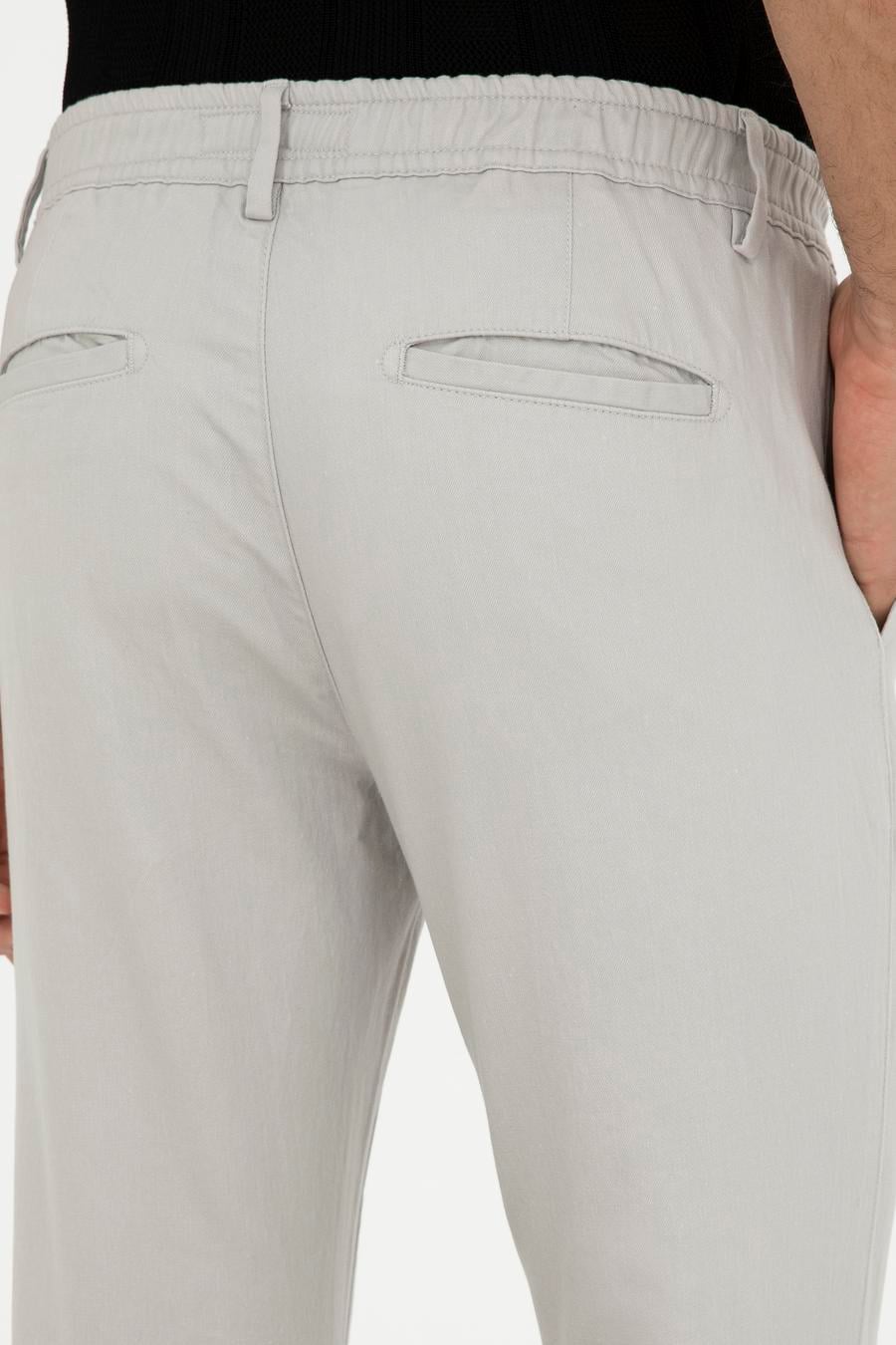 Taş Slim Fit Beli Lastikli Kanvas Pantolon - 50284774048