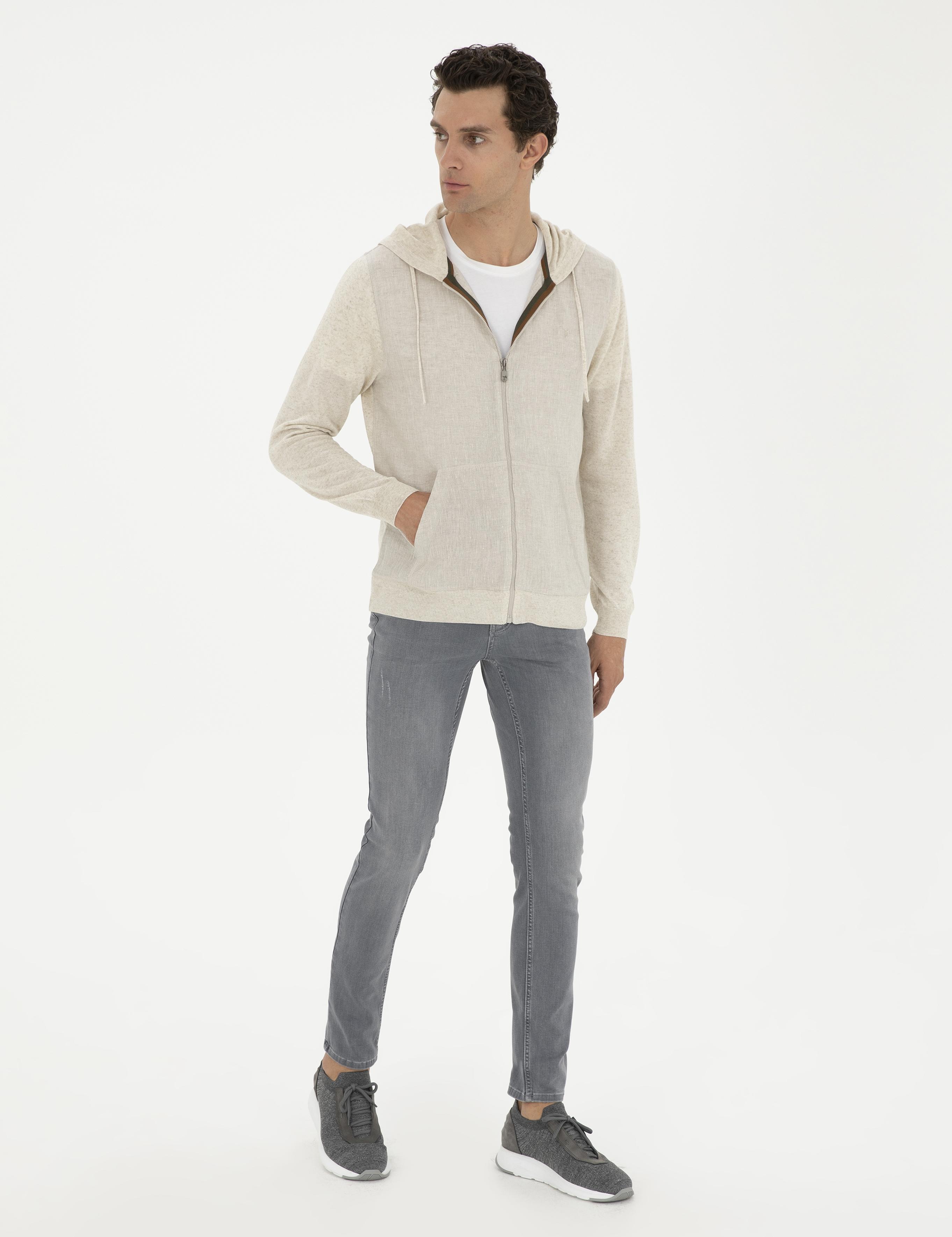 Gri Slim Fit Pamuk Karışımlı Jean Pantolon - 50287886047