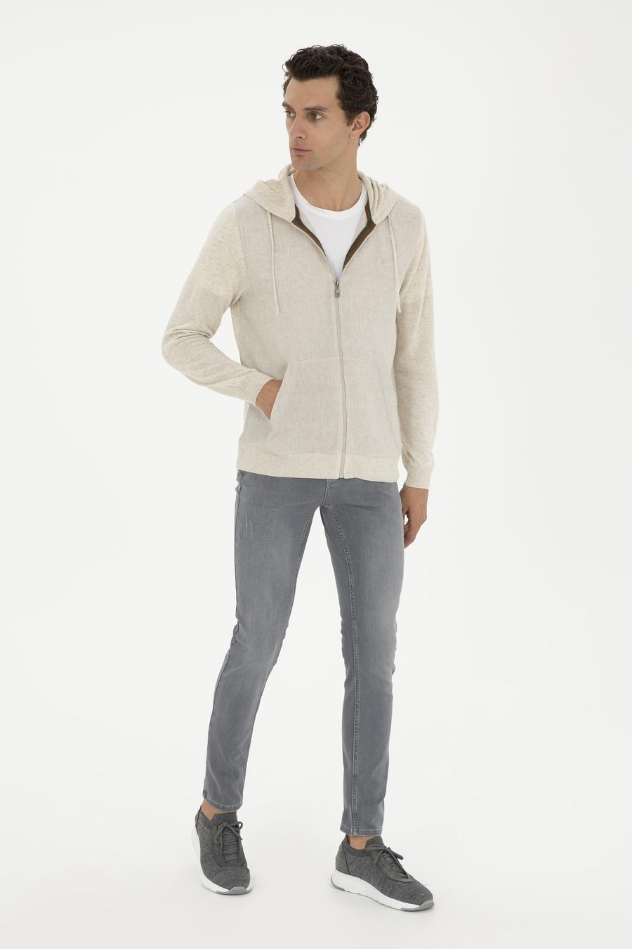 Gri Slim Fit Pamuk Karışımlı Jean Pantolon - 50287886047