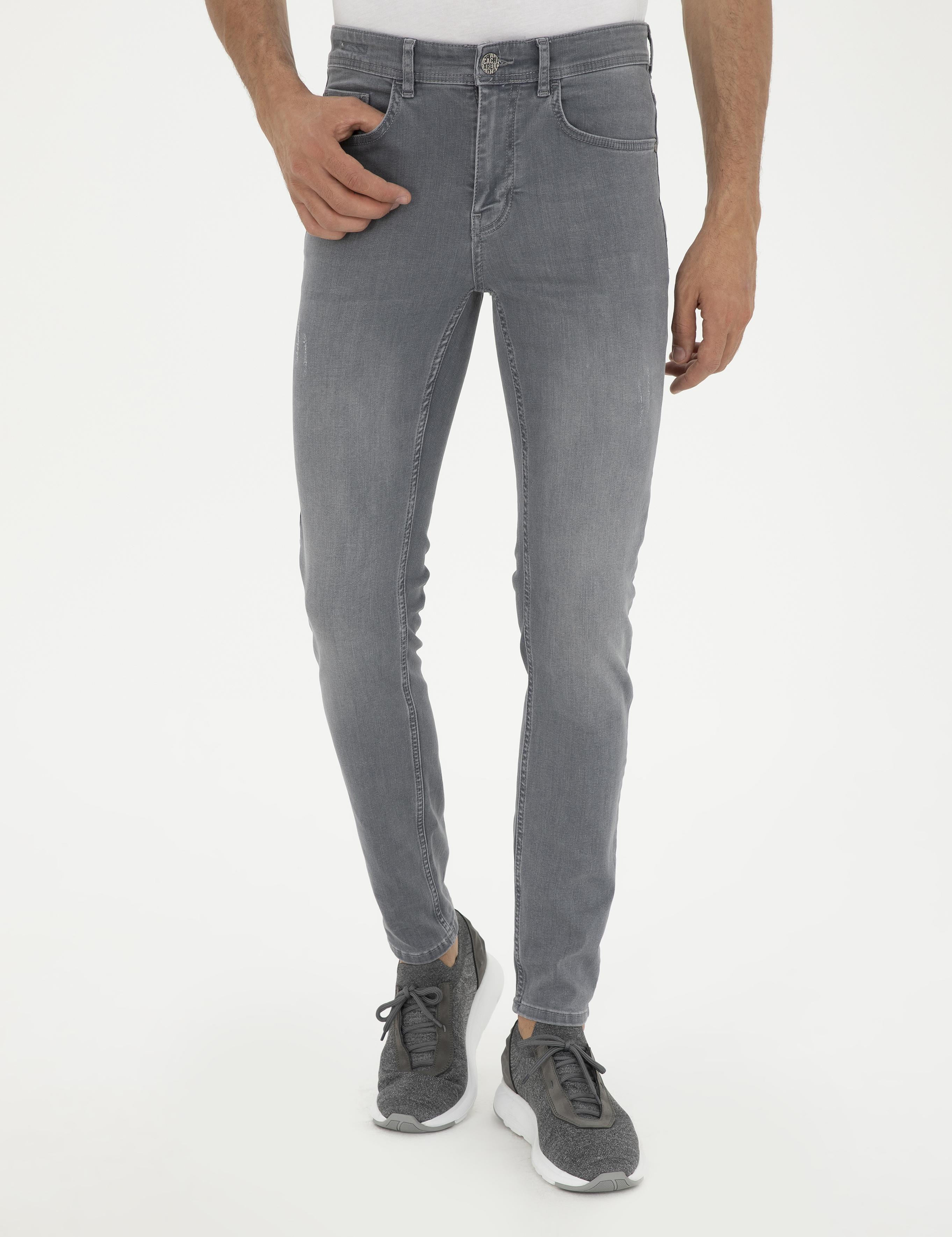 Gri Slim Fit Pamuk Karışımlı Jean Pantolon - 50287886047