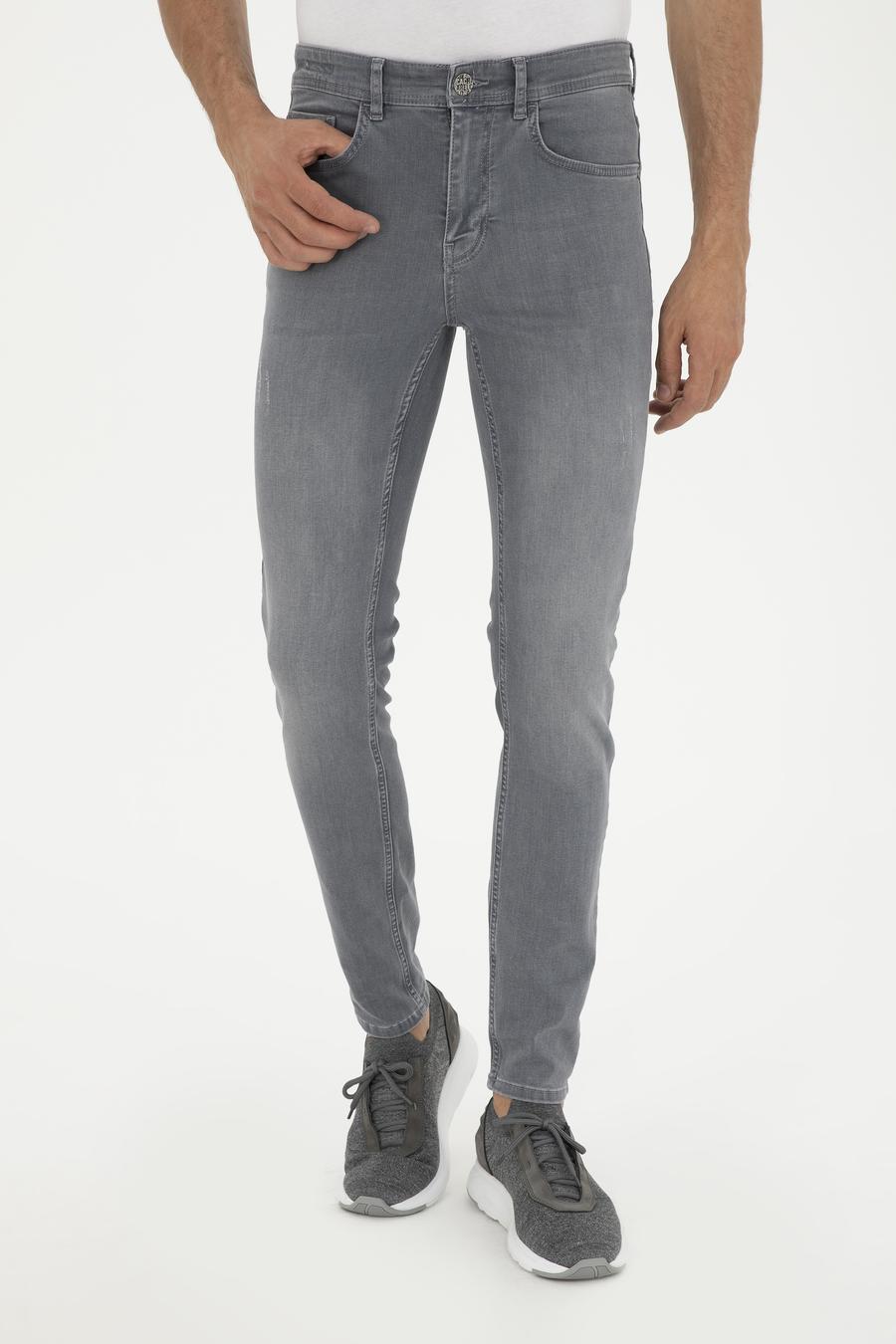 Gri Slim Fit Pamuk Karışımlı Jean Pantolon - 50287886047